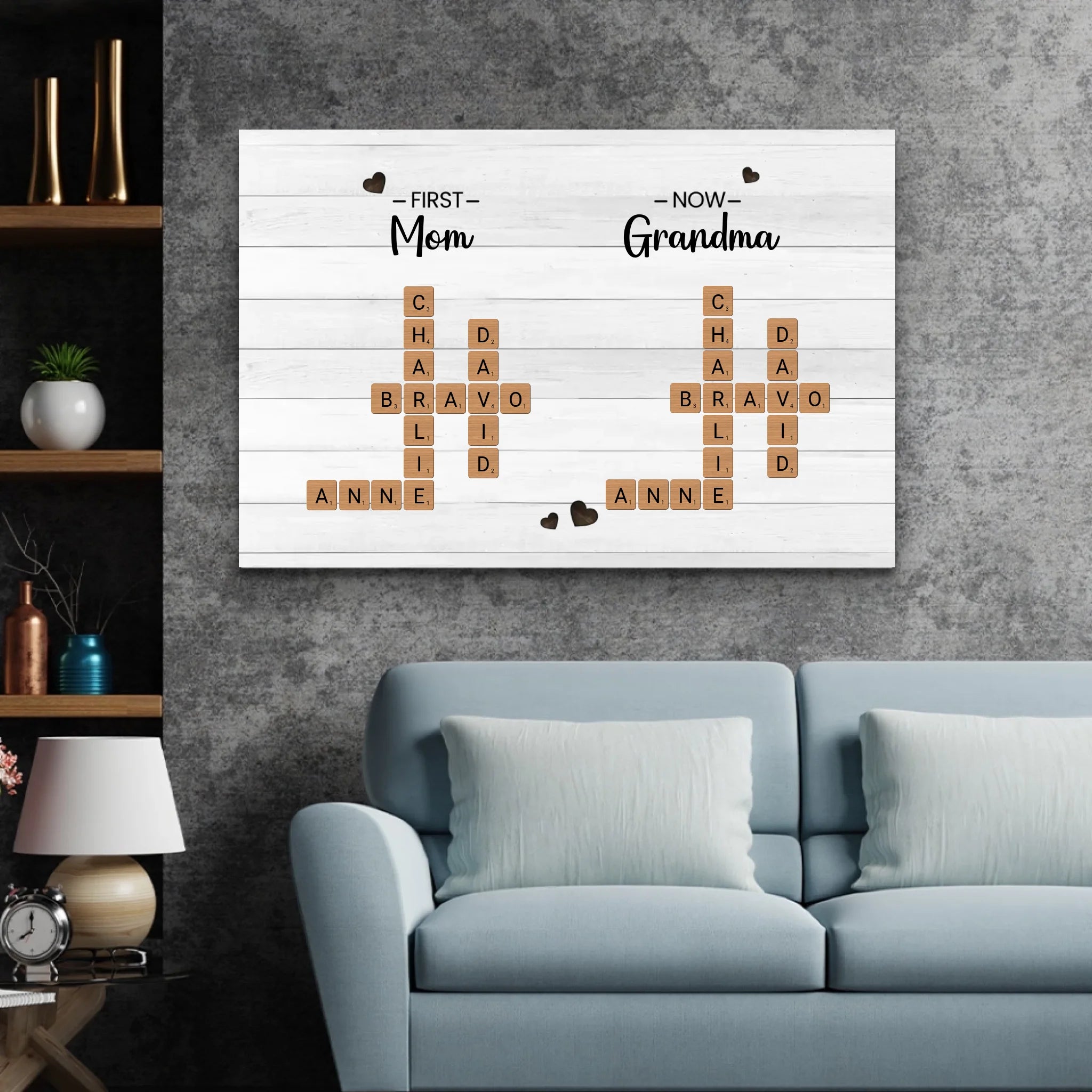 Personalized Canvas "First Mom, Now Grandma – Crossword"