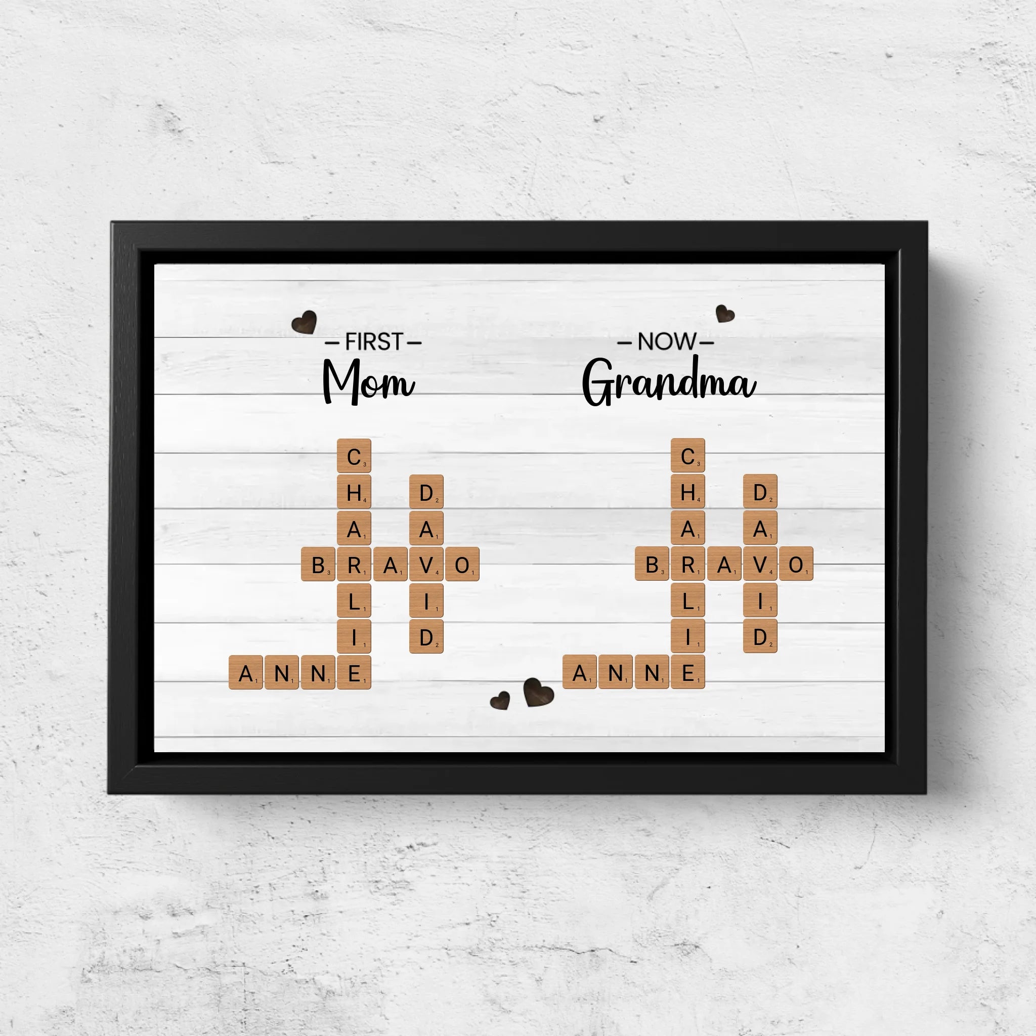 Personalized Canvas "First Mom, Now Grandma – Crossword"