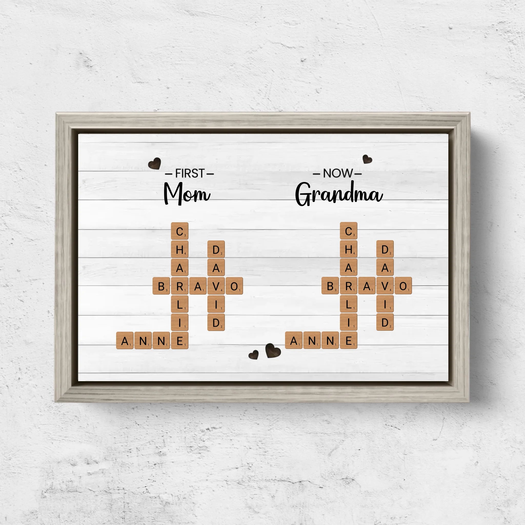 Personalized Canvas "First Mom, Now Grandma – Crossword"