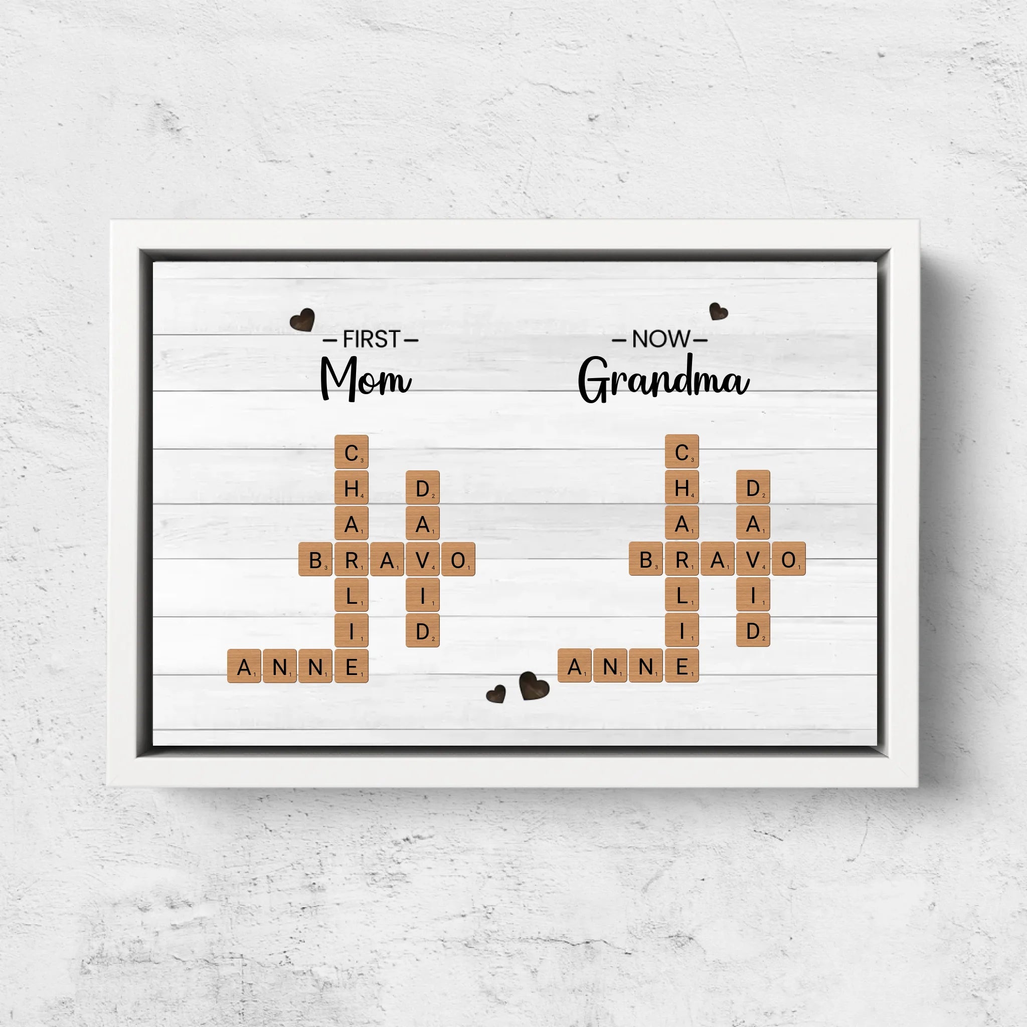 Personalized Canvas "First Mom, Now Grandma – Crossword"