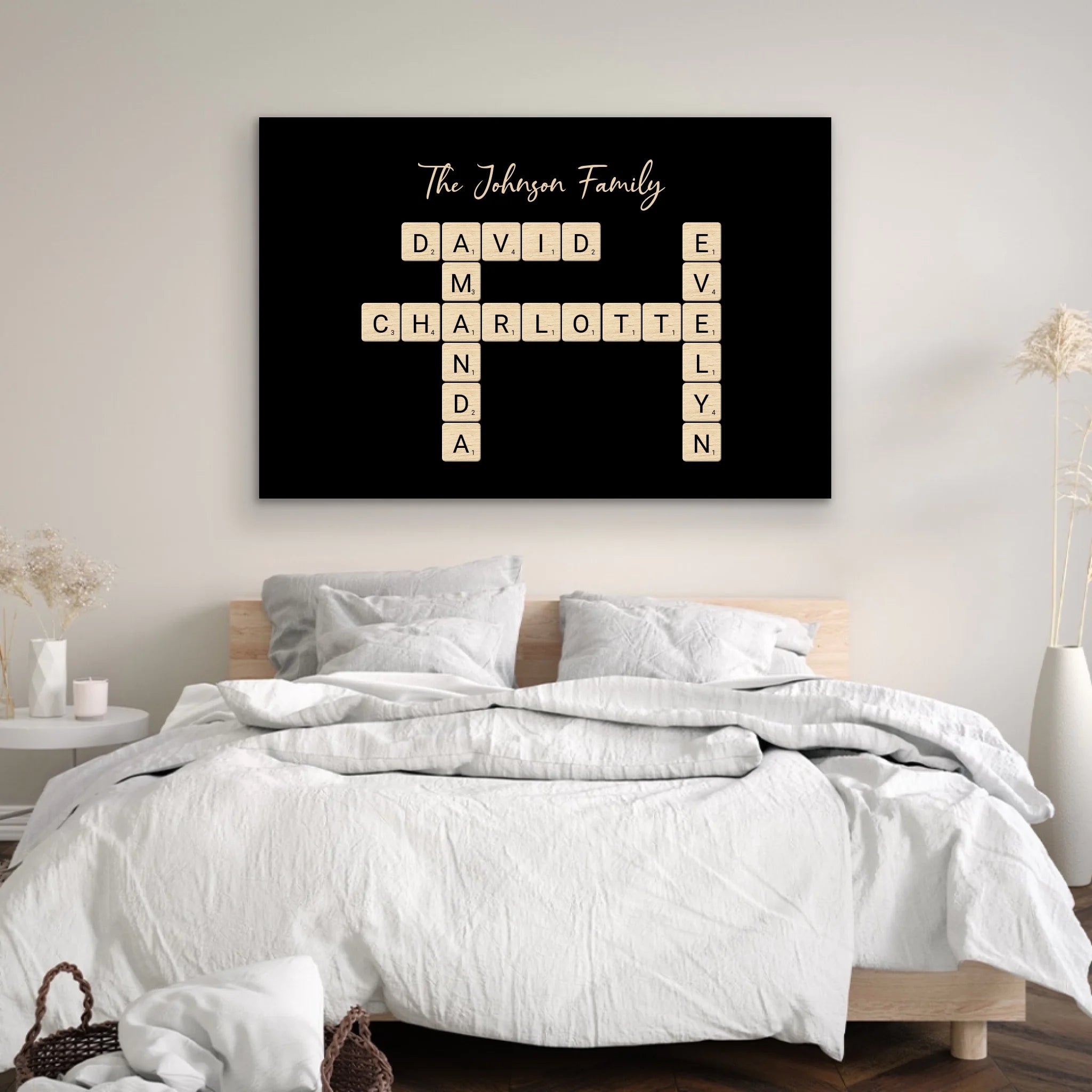 Personalized canvas “Family crossword puzzle - Horizontal”