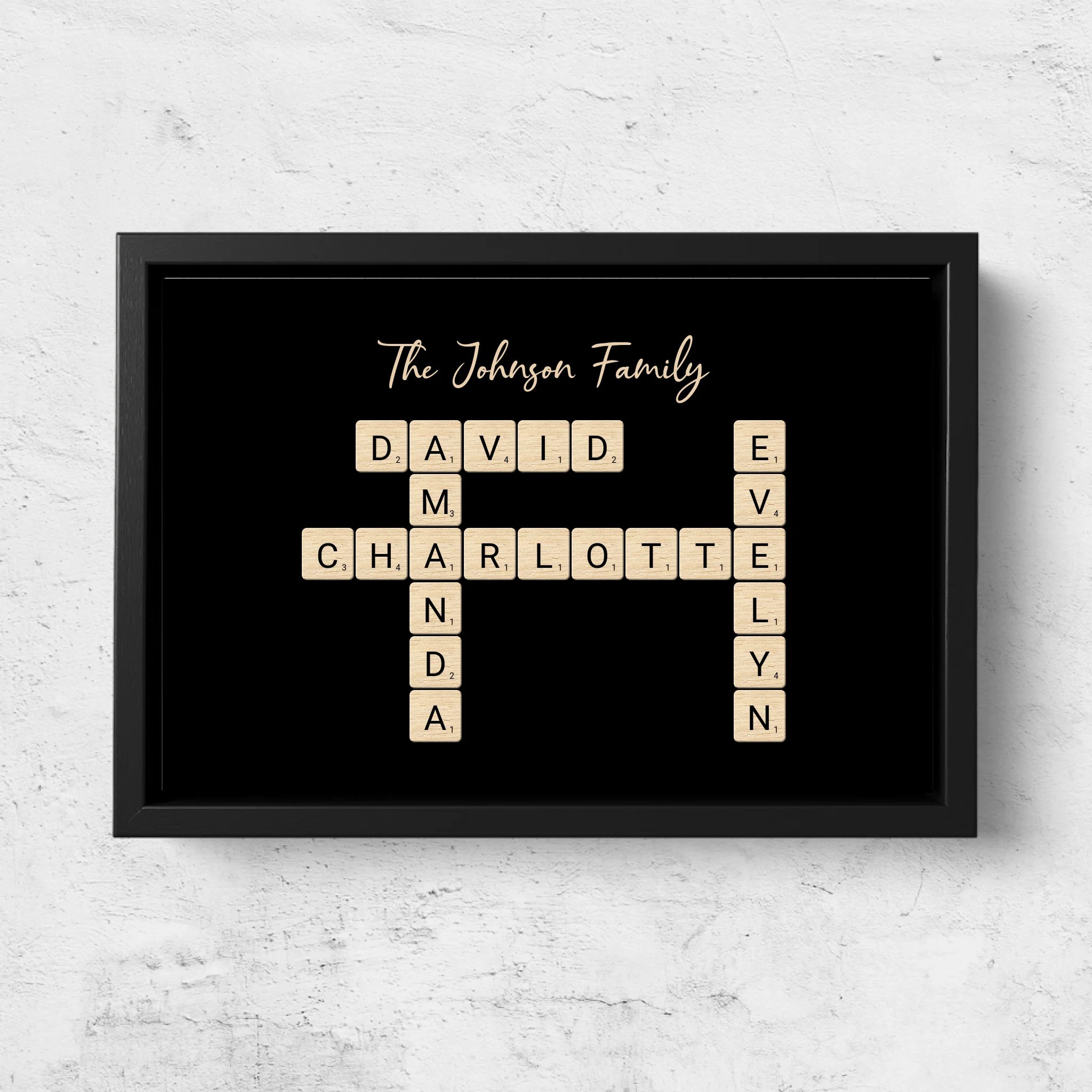 Personalized canvas “Family crossword puzzle - Horizontal”