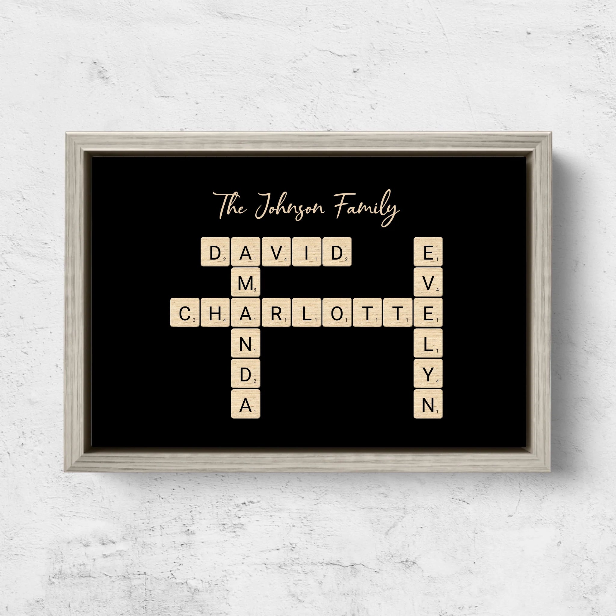 Personalized canvas “Family crossword puzzle - Horizontal”