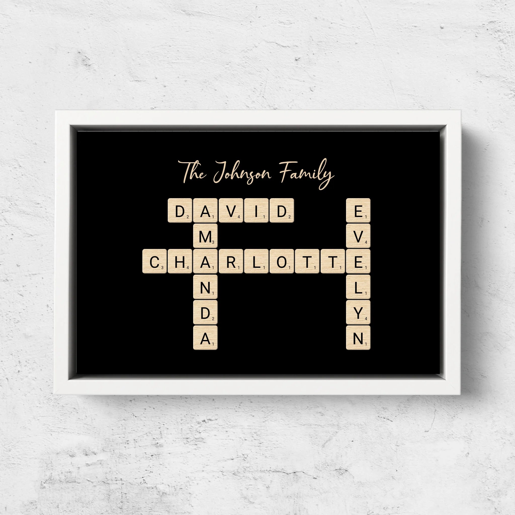Personalized canvas “Family crossword puzzle - Horizontal”