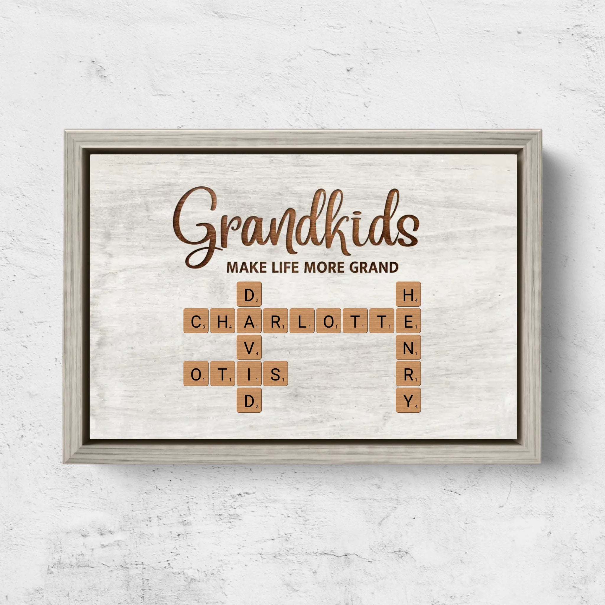 Personalized Canvas āGrandchildren make life more beautiful - crossword puzzleā