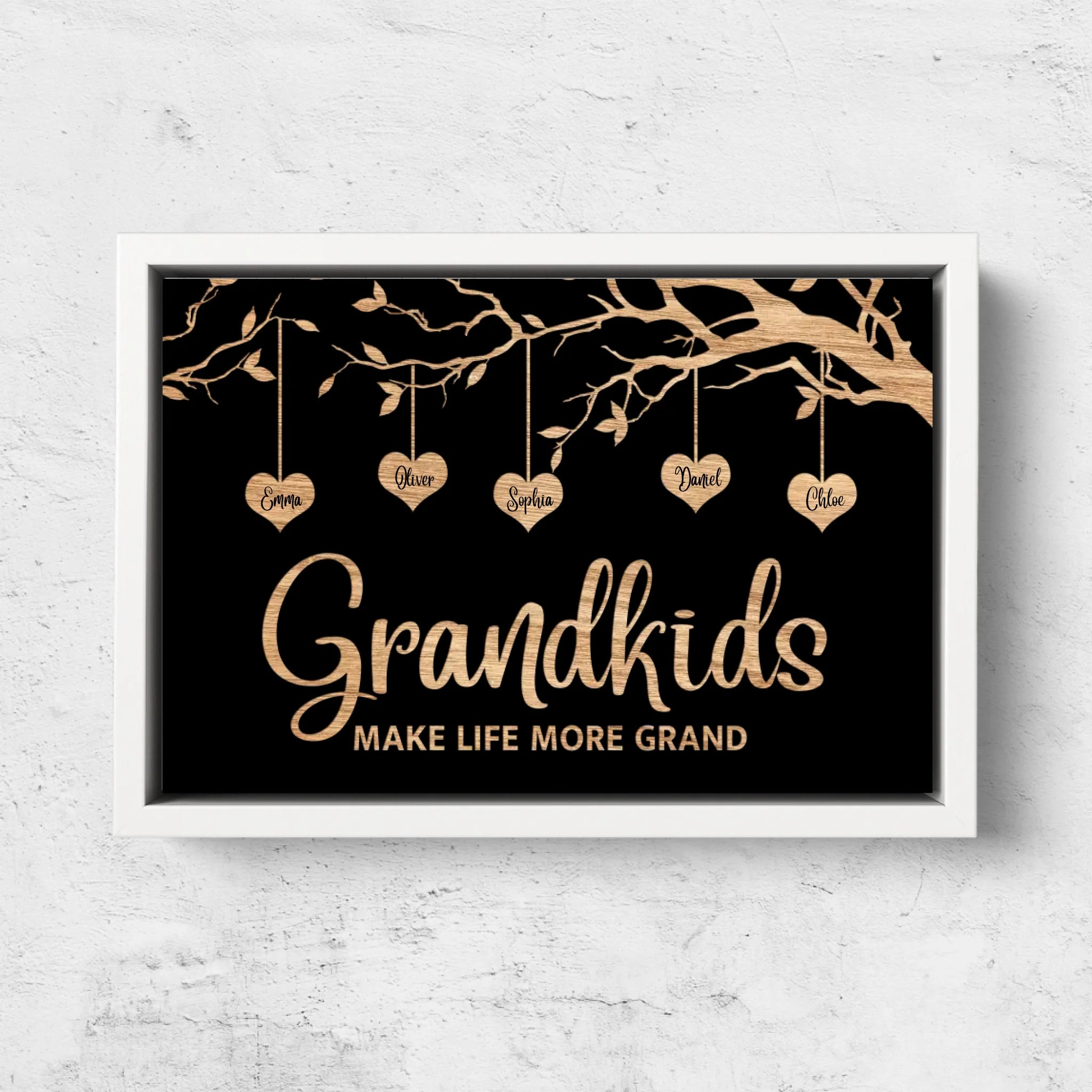 Personalized Canvas "Family Tree with black background"