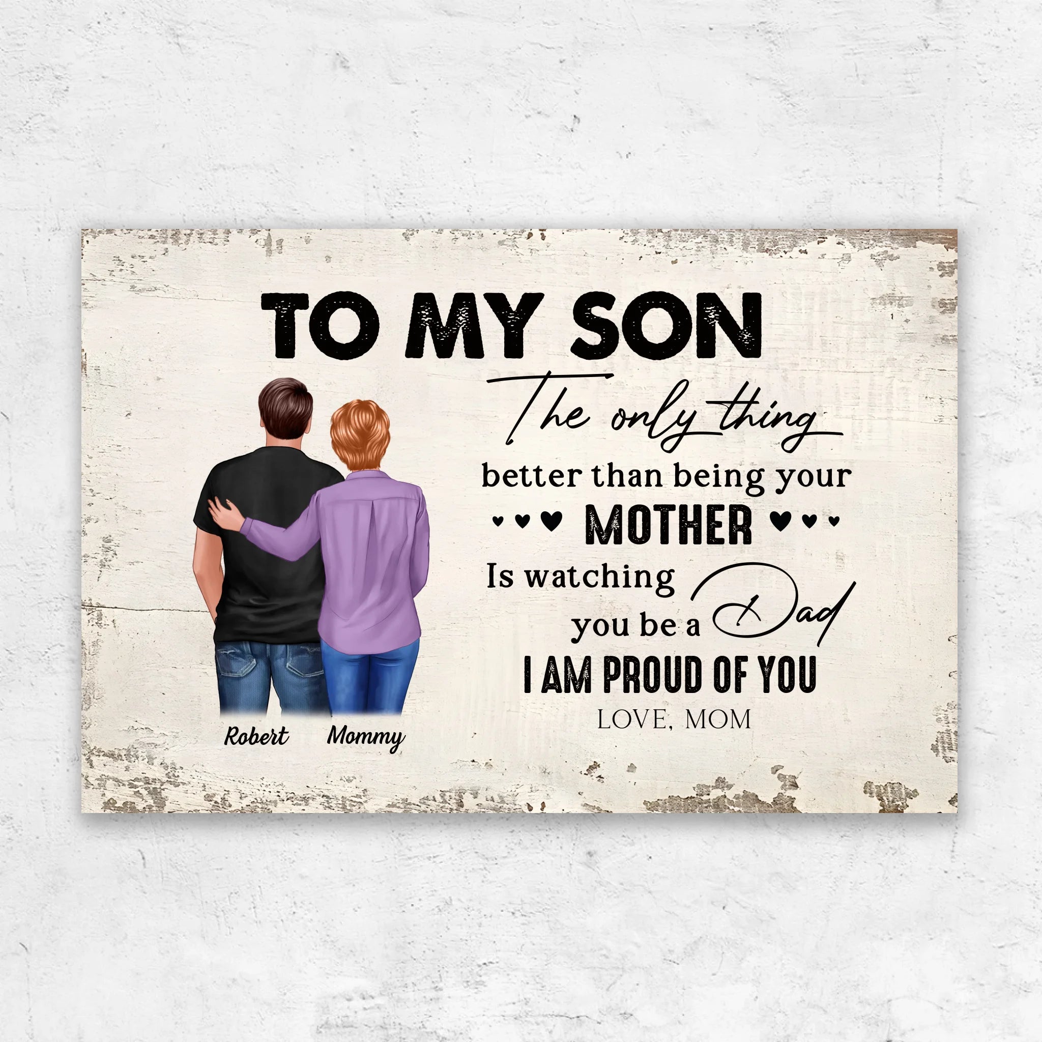 Personalized Canvas "From Mother to Son - Father's Day Gift"