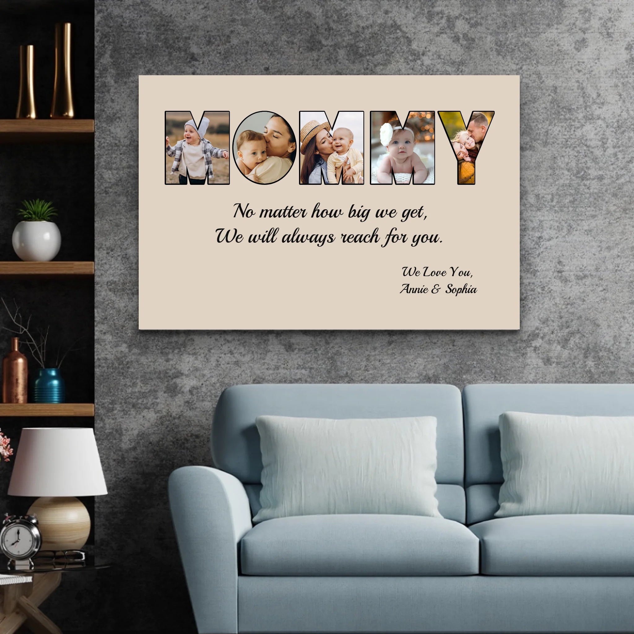 Personalized Canvas "MOM - I will always reach for you"