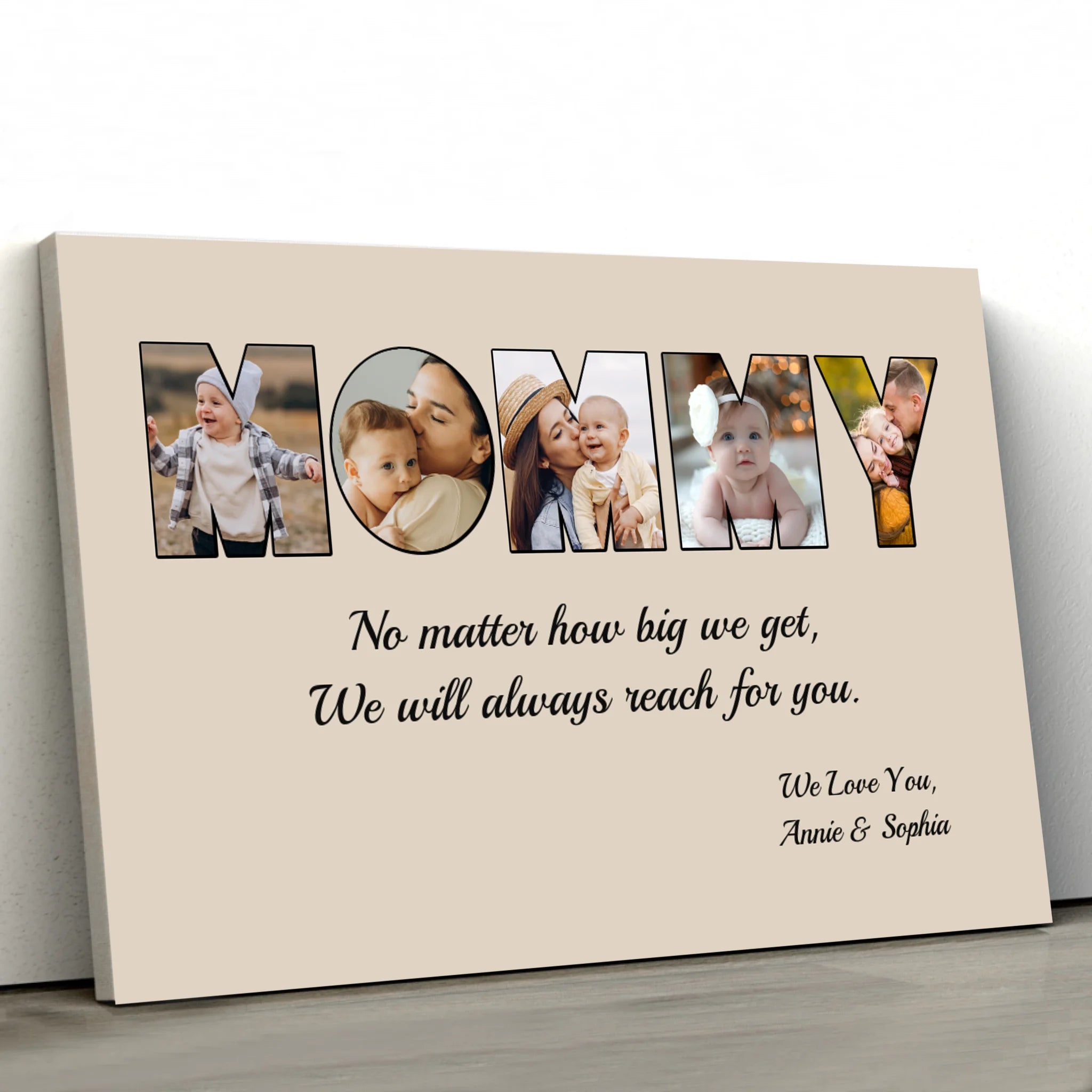 Personalized Canvas "MOM - I will always reach for you"