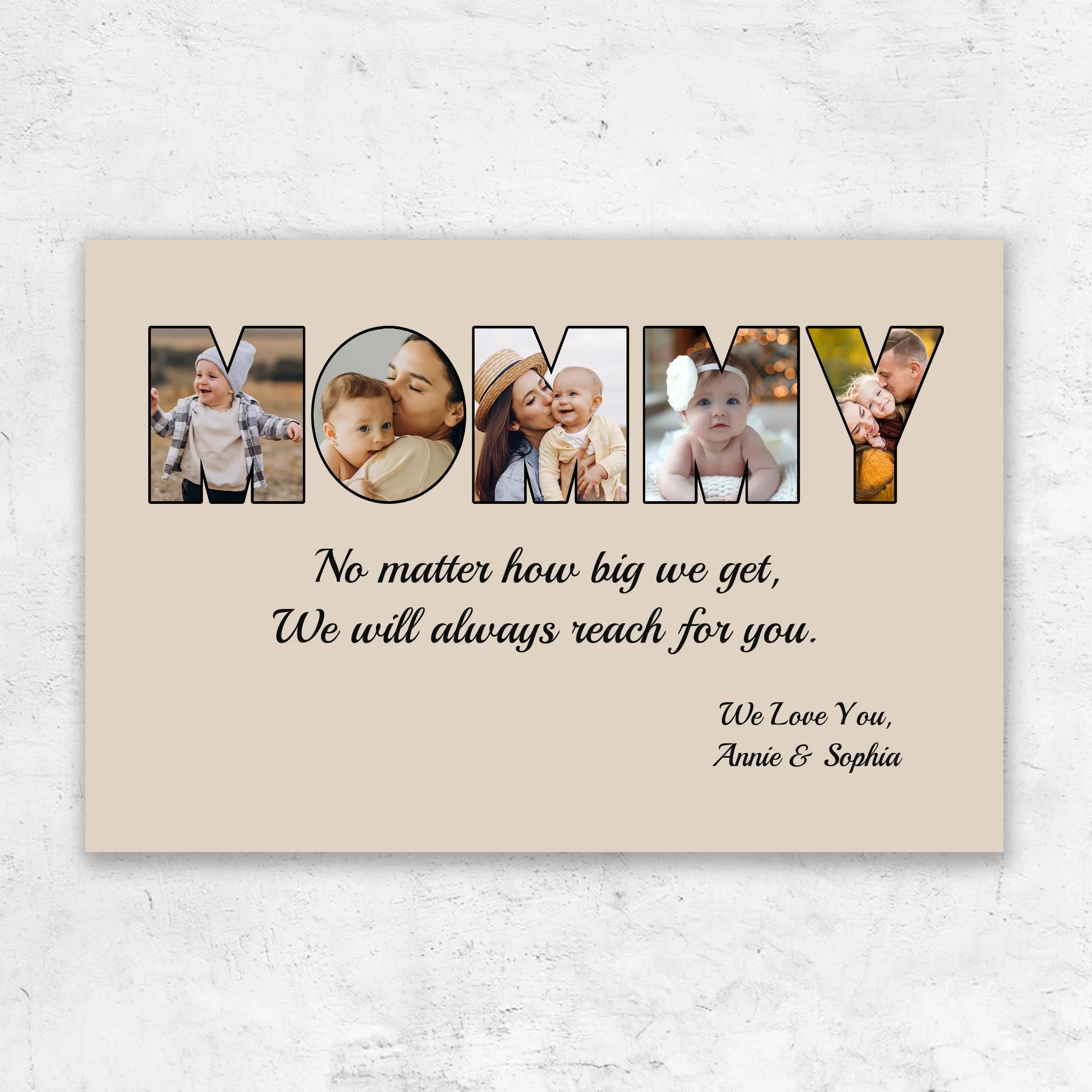 Personalized Canvas "MOM - I will always reach for you"