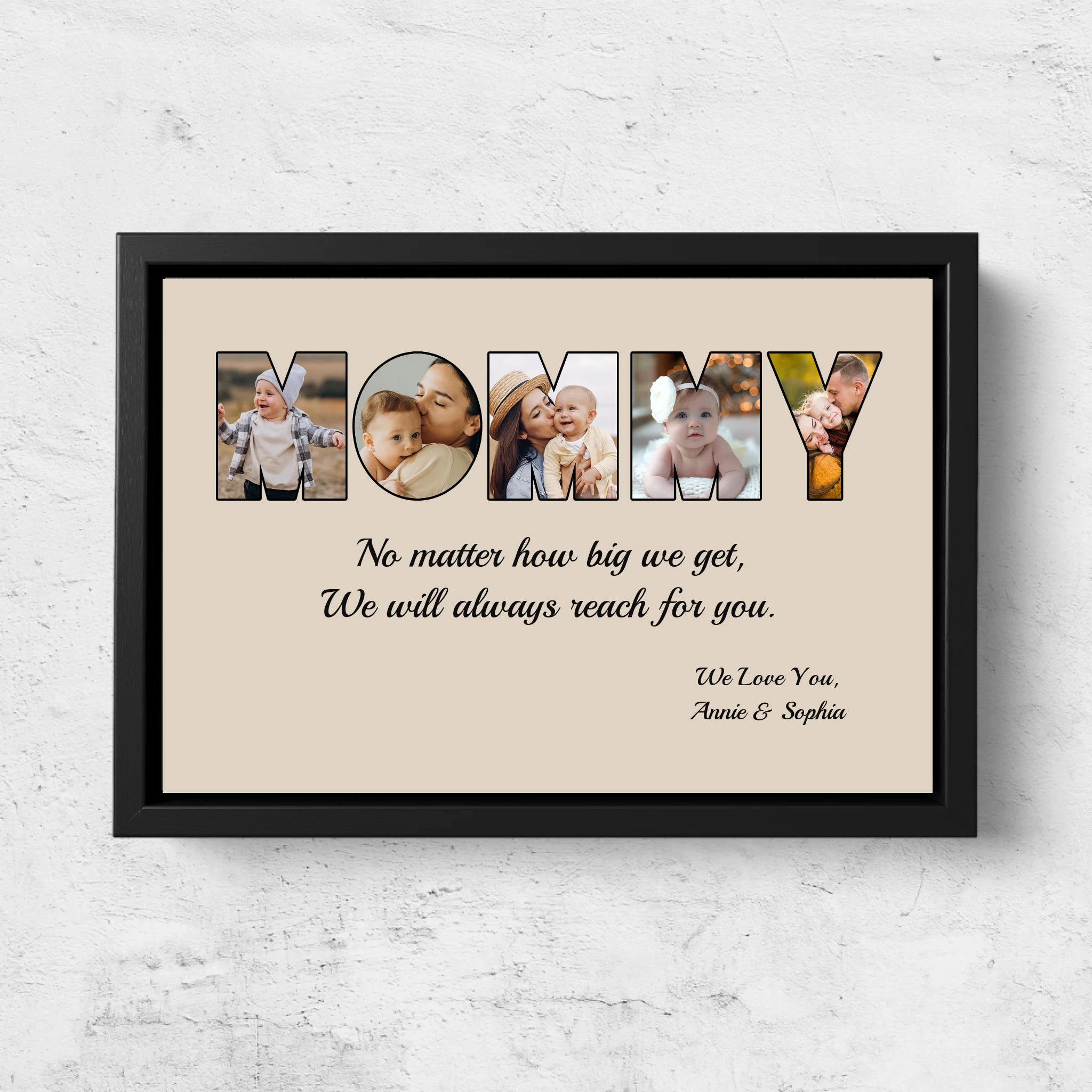 Personalized Canvas "MOM - I will always reach for you"