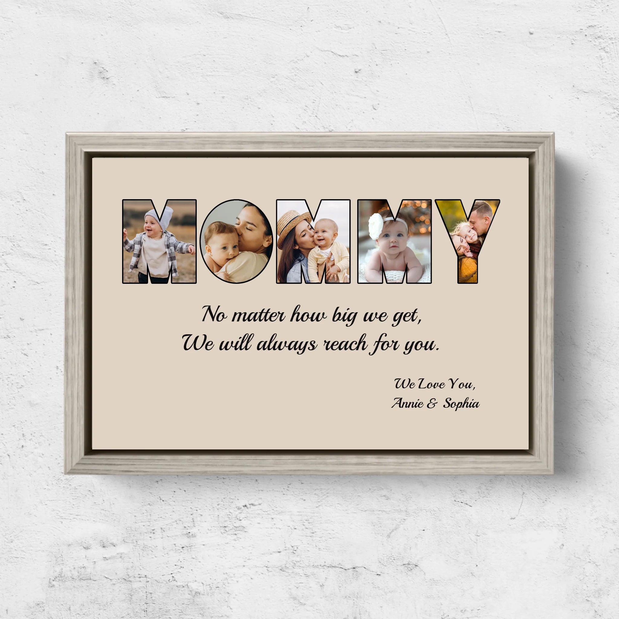 Personalized Canvas "MOM - I will always reach for you"