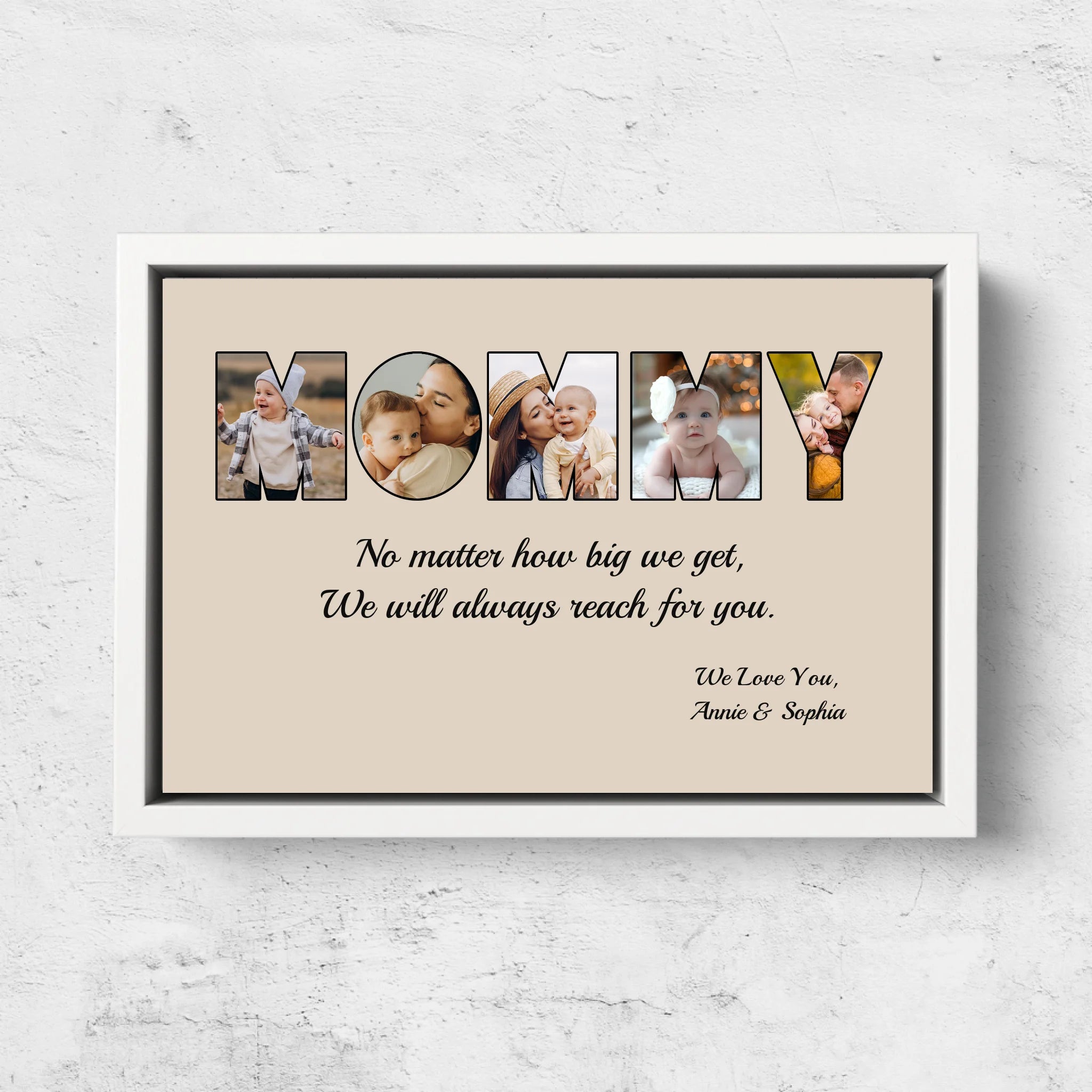 Personalized Canvas "MOM - I will always reach for you"