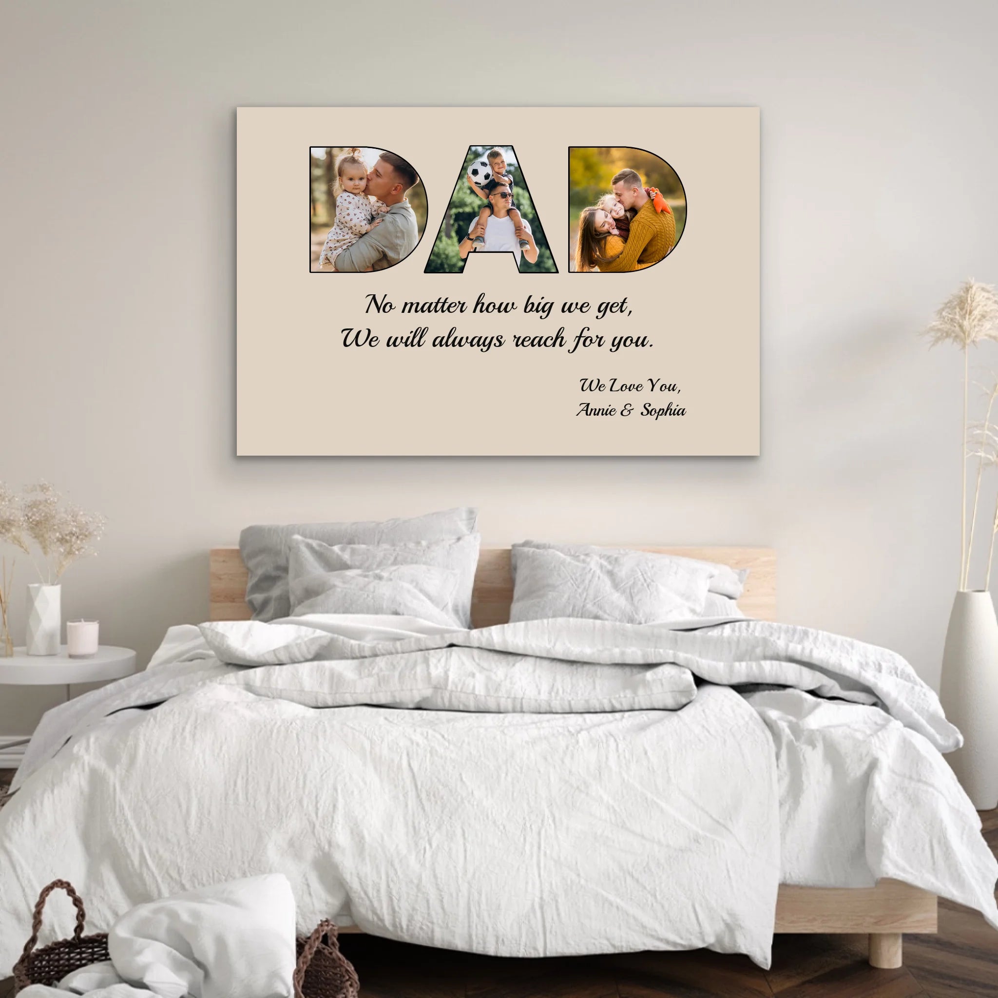 Personalized Canvas "DAD - I will always reach for you"
