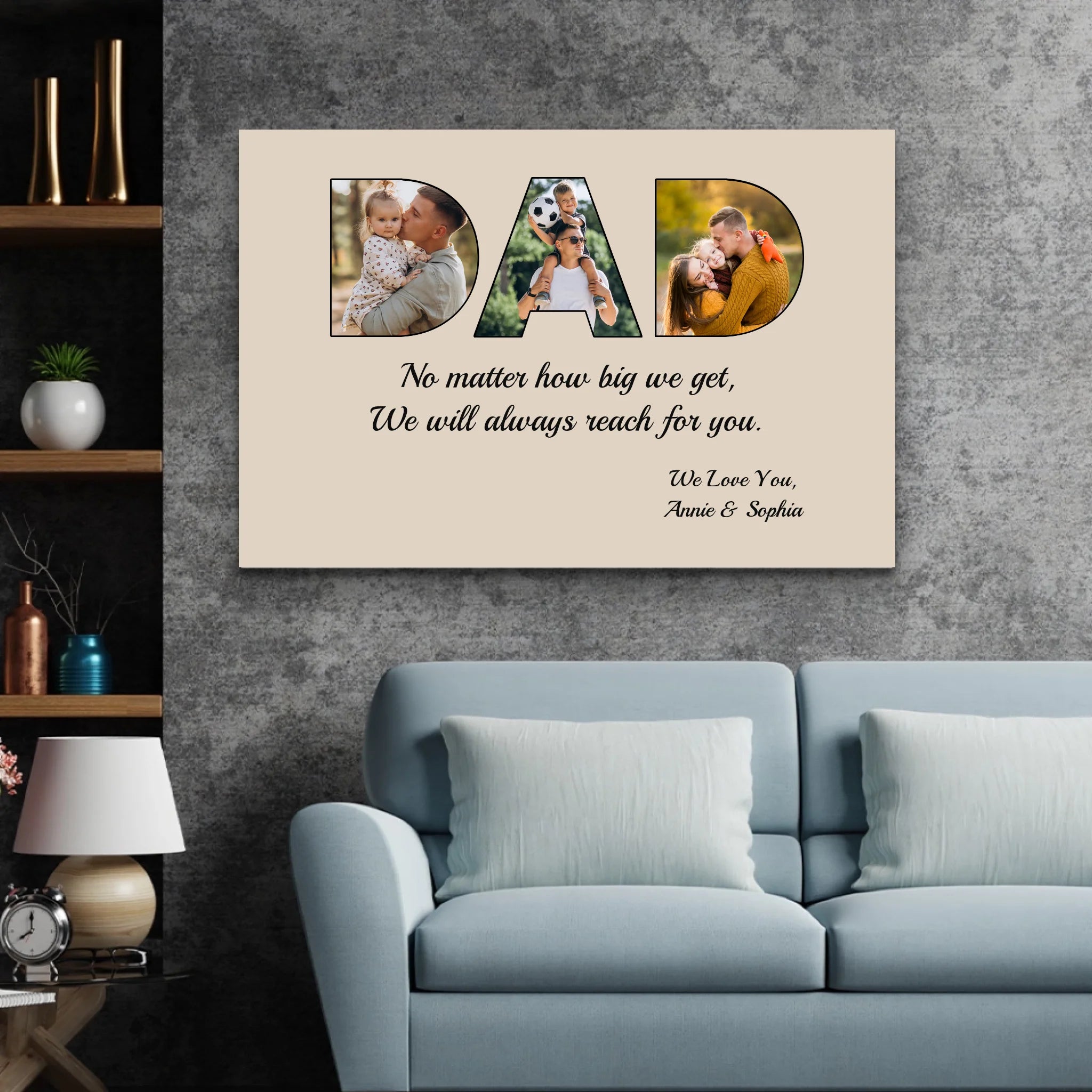 Personalized Canvas "DAD - I will always reach for you"