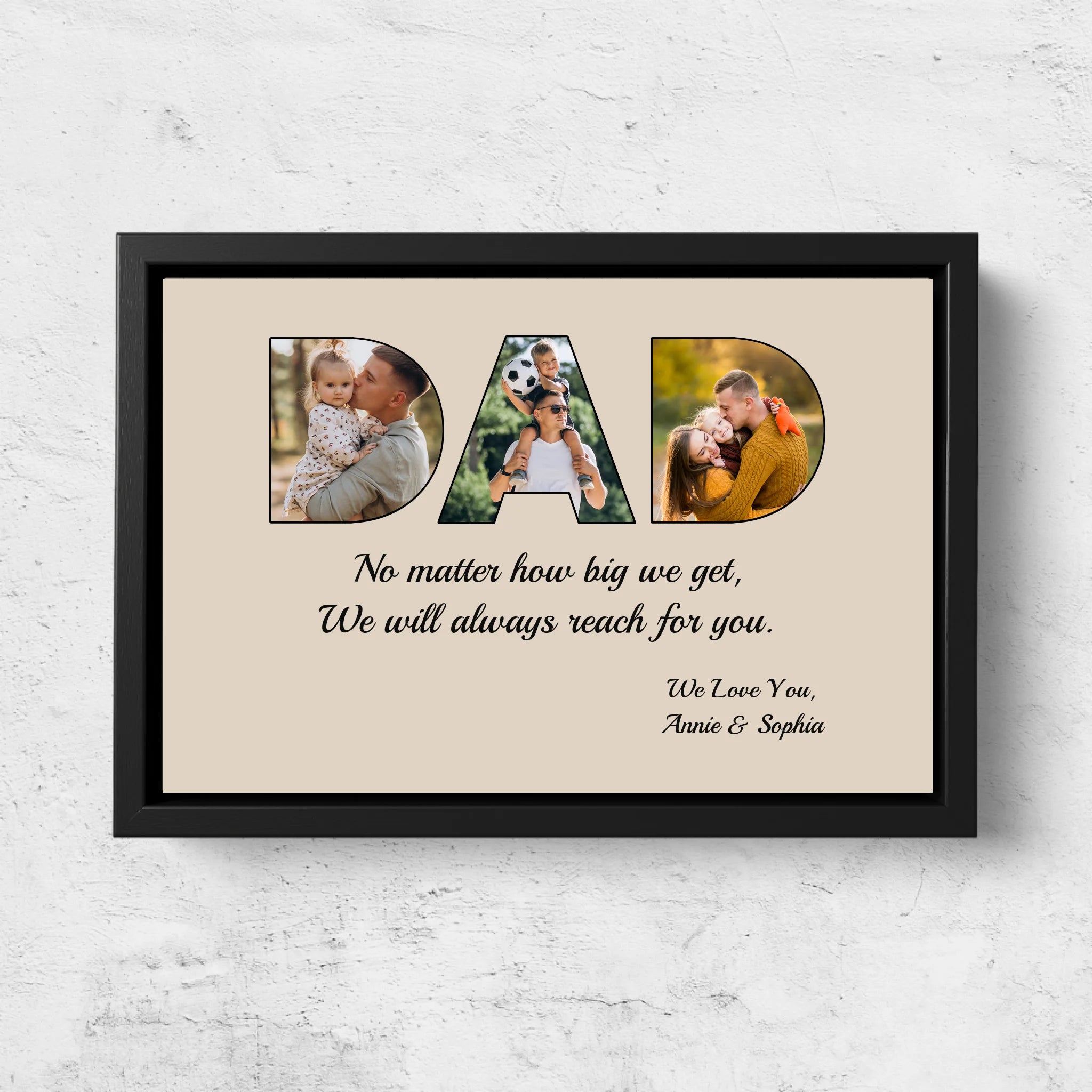 Personalized Canvas "DAD - I will always reach for you"