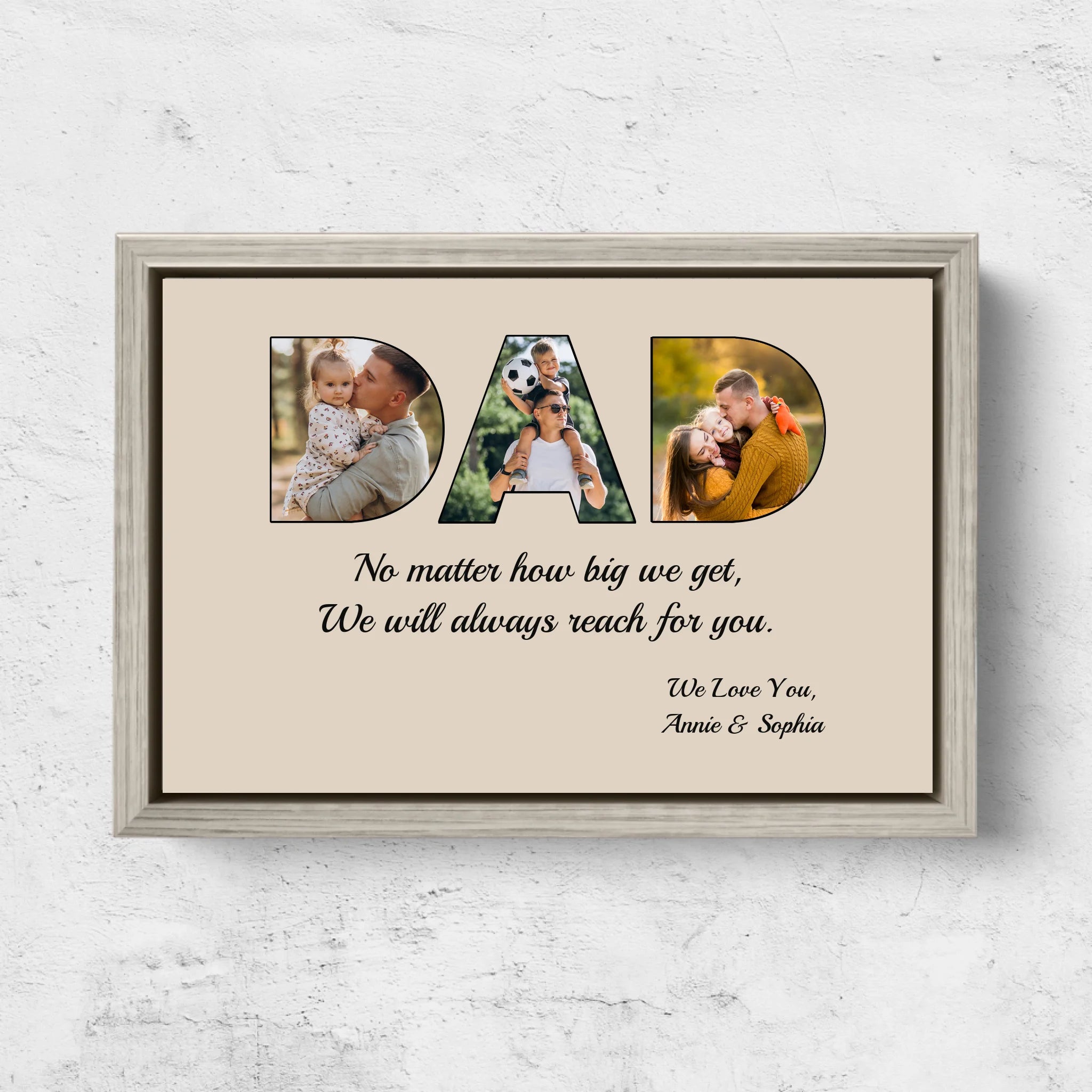 Personalized Canvas "DAD - I will always reach for you"