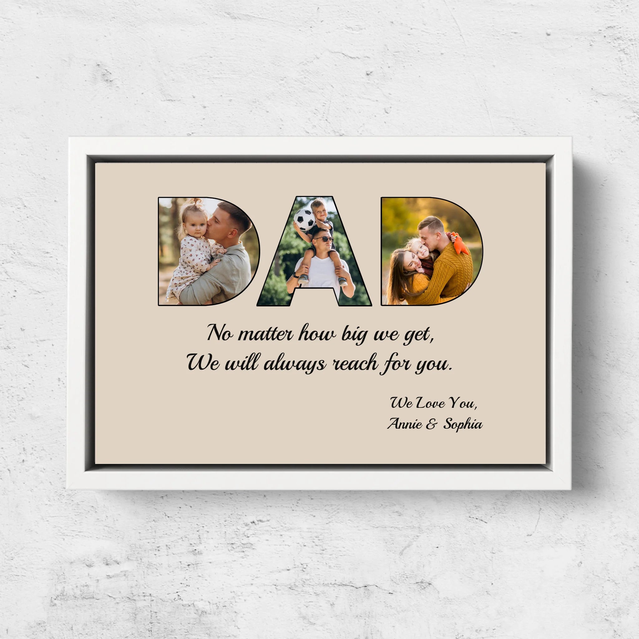 Personalized Canvas "DAD - I will always reach for you"