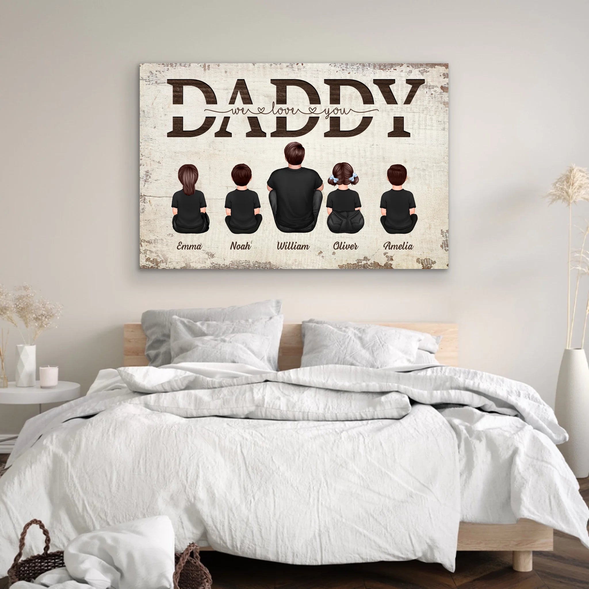 Personalized Canvas “Daddy, we love you – with family members”
