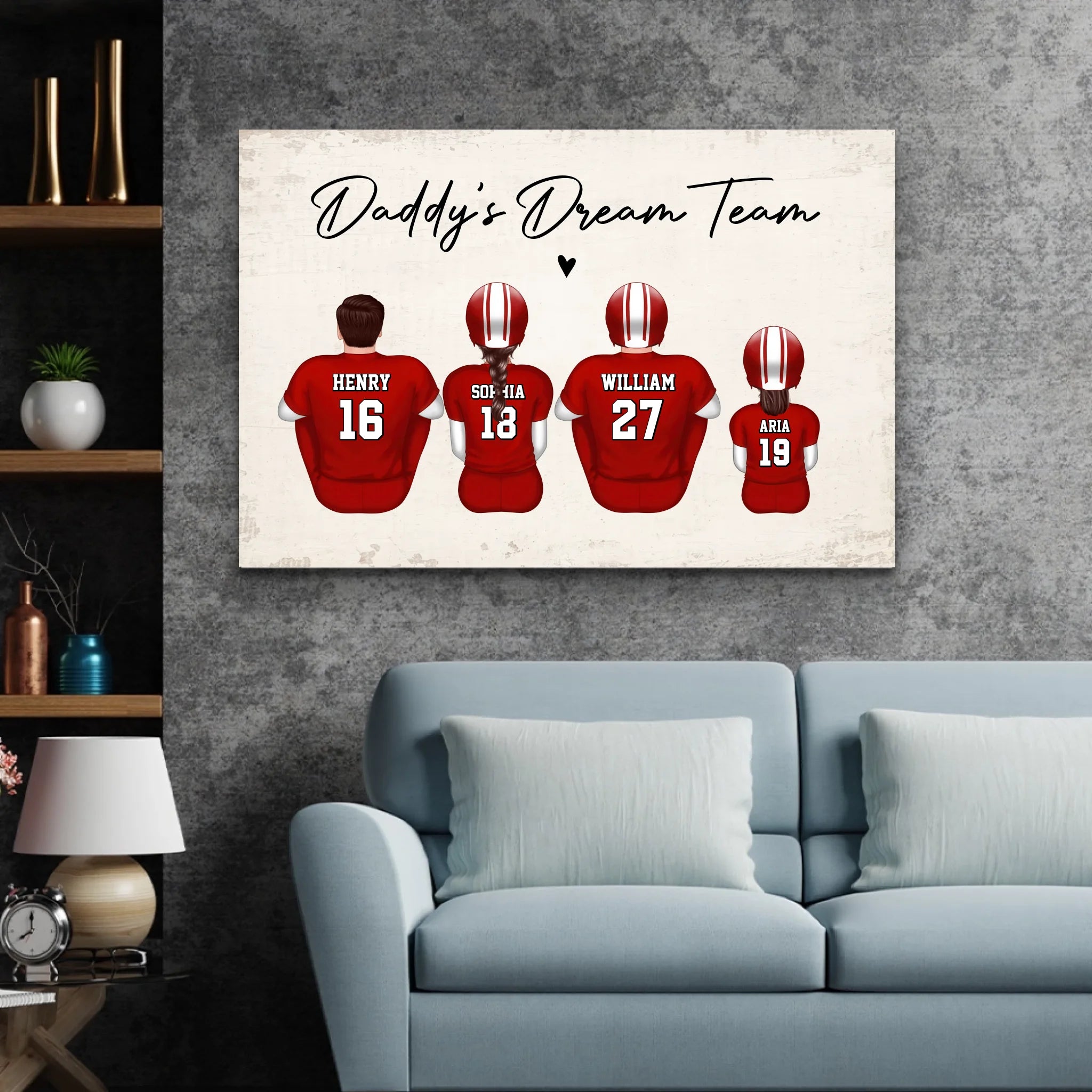 Personalized Canvas "Daddy's dream team – Football"