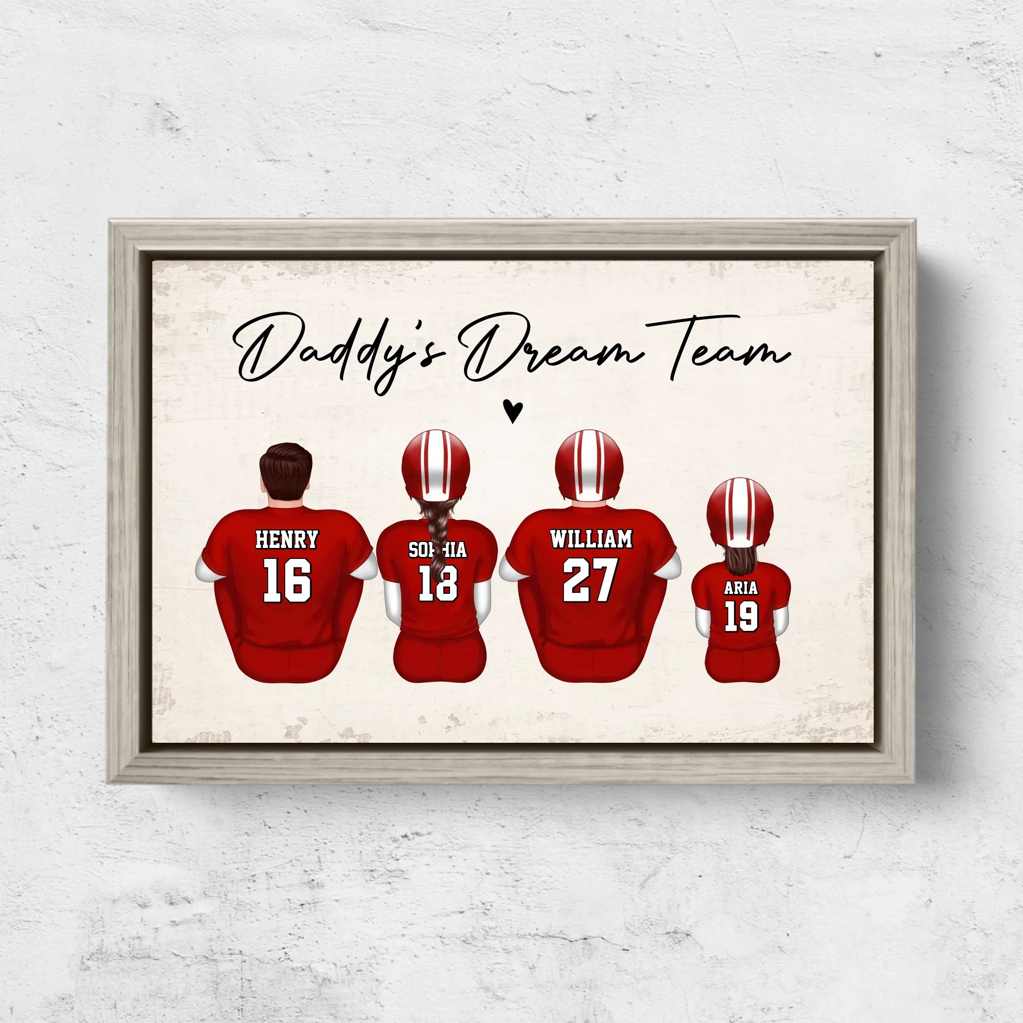 Personalized Canvas "Daddy's dream team – Football"