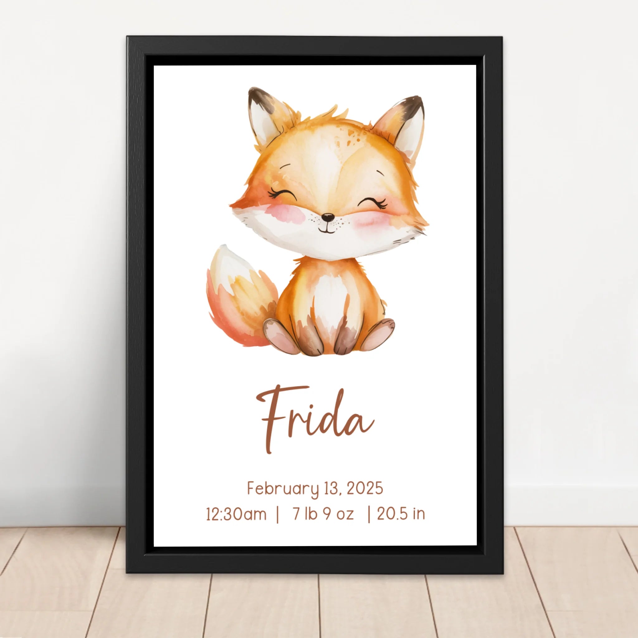 Personalized Canvas – Birth Gift With Animal Motif