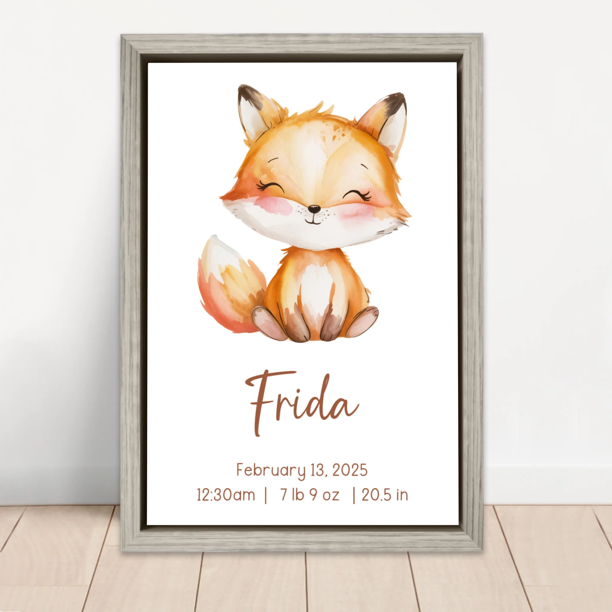 Personalized Canvas – Birth Gift With Animal Motif