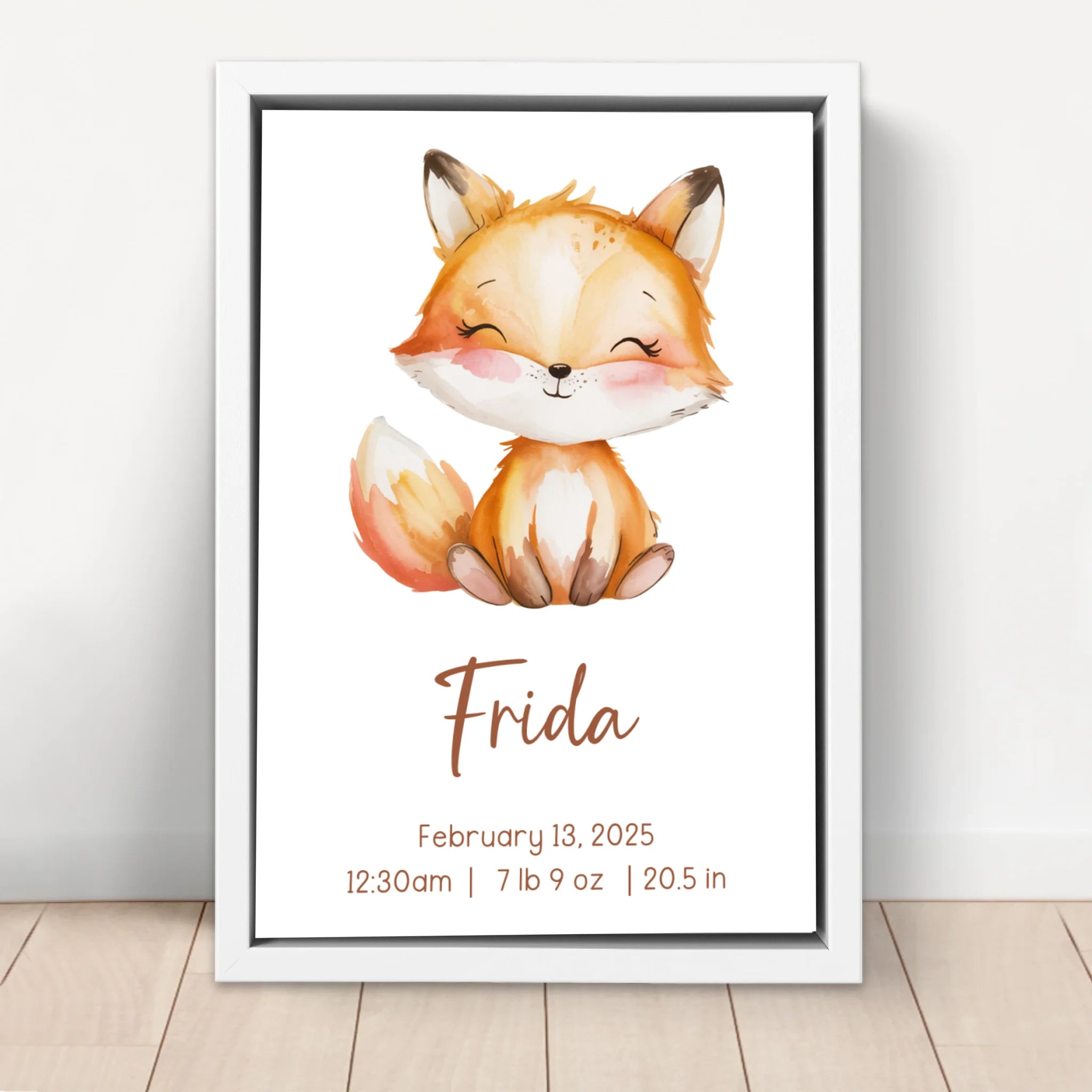 Personalized Canvas – Birth Gift With Animal Motif