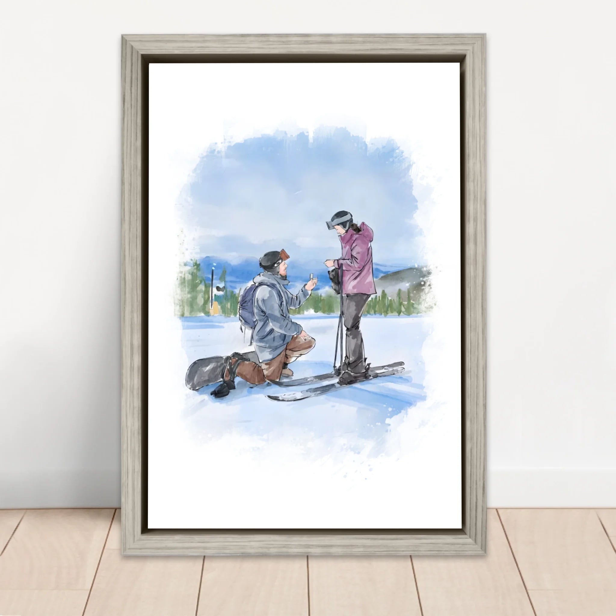 Personalized Canvas – Couple Watercolor Art From Photo