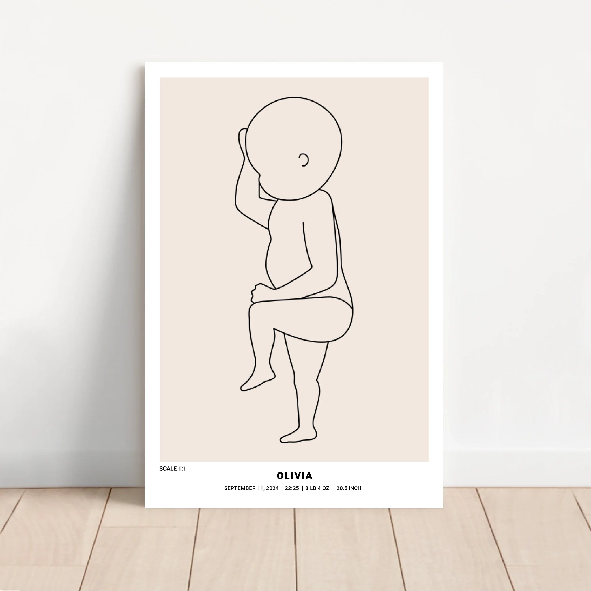 Personalized Canvas β Baby Birth Line Art