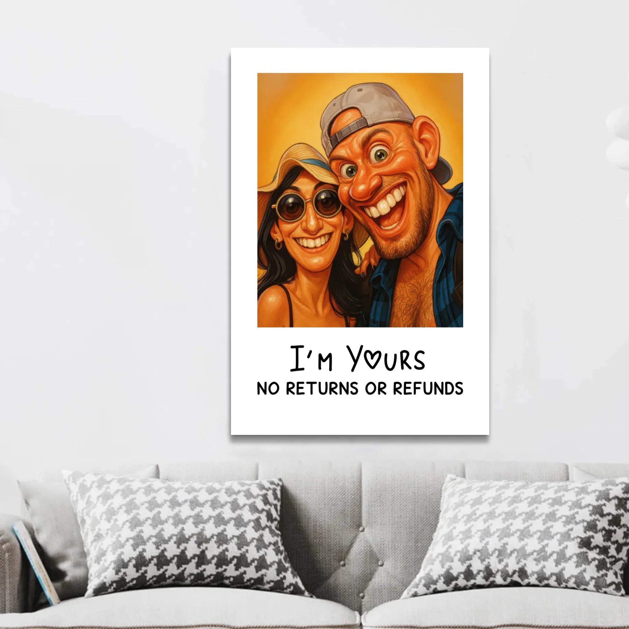 Personalized Canvas – Funny Couple Caricature Photo