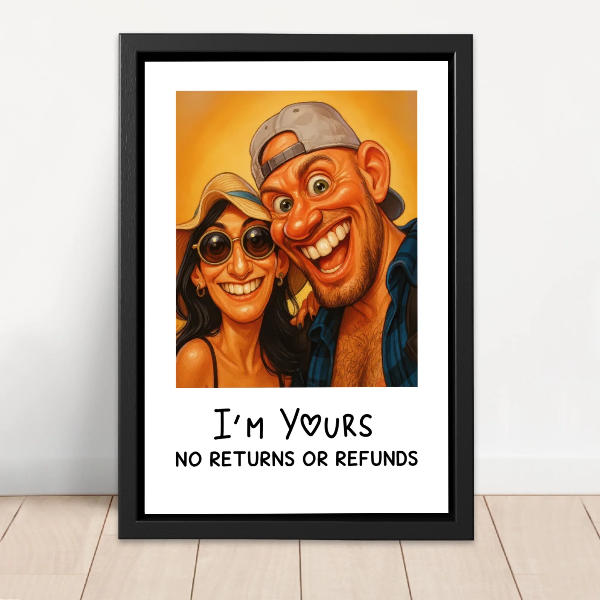 Personalized Canvas – Funny Couple Caricature Photo