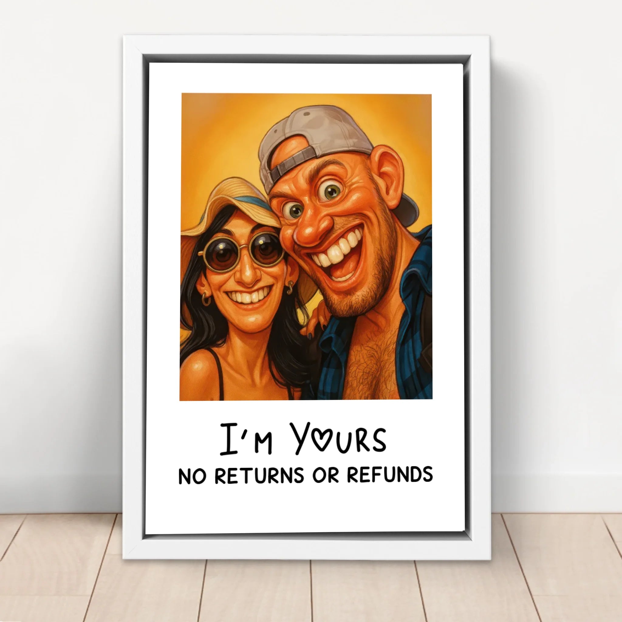 Personalized Canvas – Funny Couple Caricature Photo