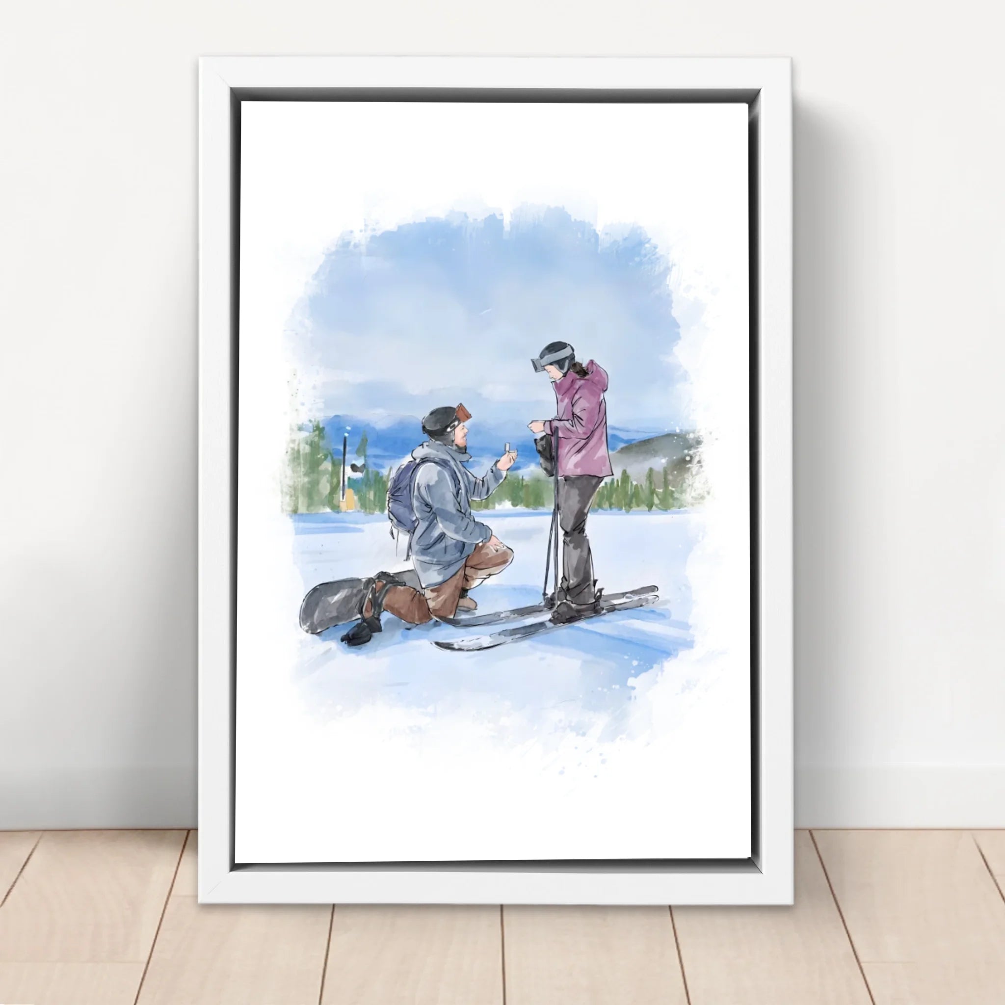 Personalized Canvas – Couple Watercolor Art From Photo