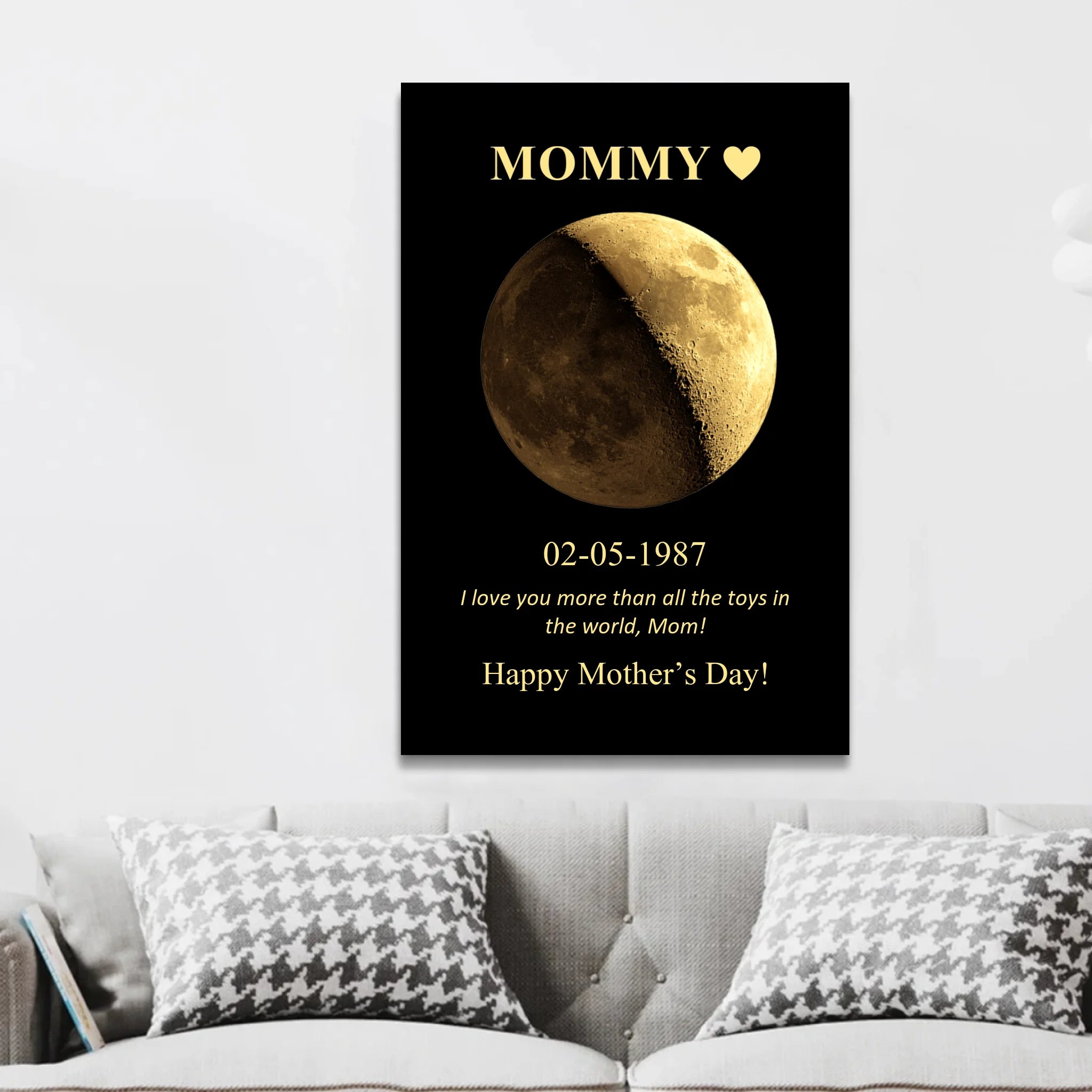 Personalized Canvas "Moon Phase For Mom And Dad"