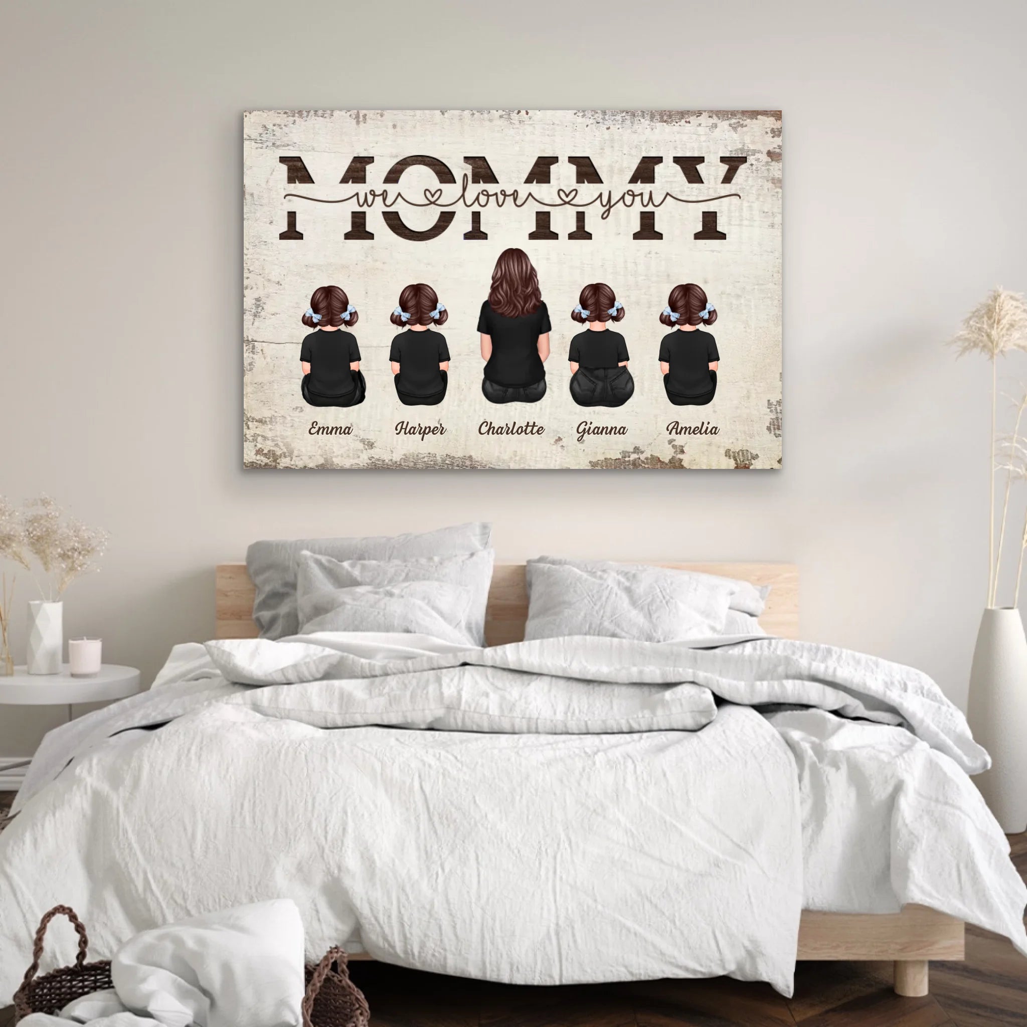 Personalized Canvas “Mommy, we love you – with family members”