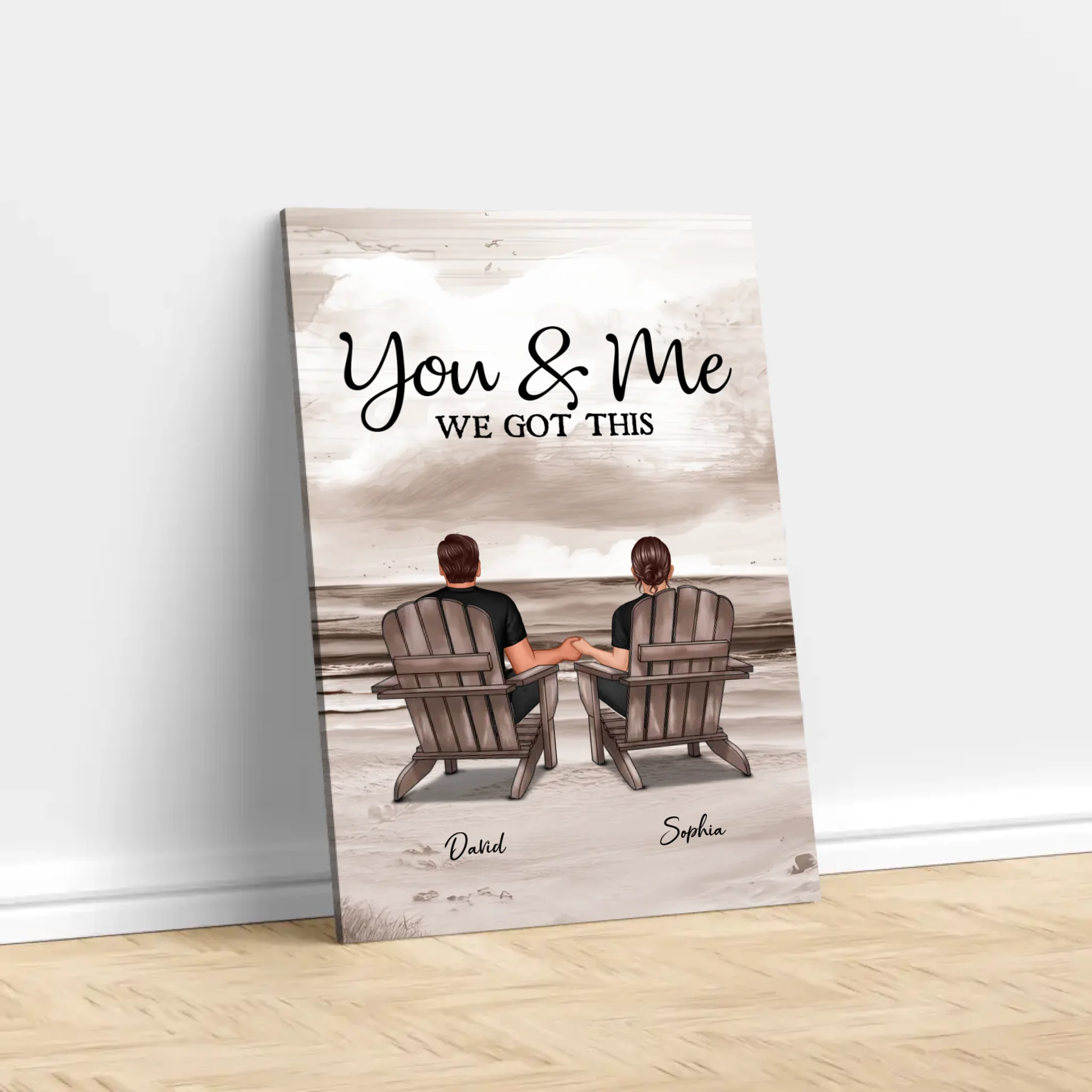 Personalized Canvas – You and me, we got this - vertical