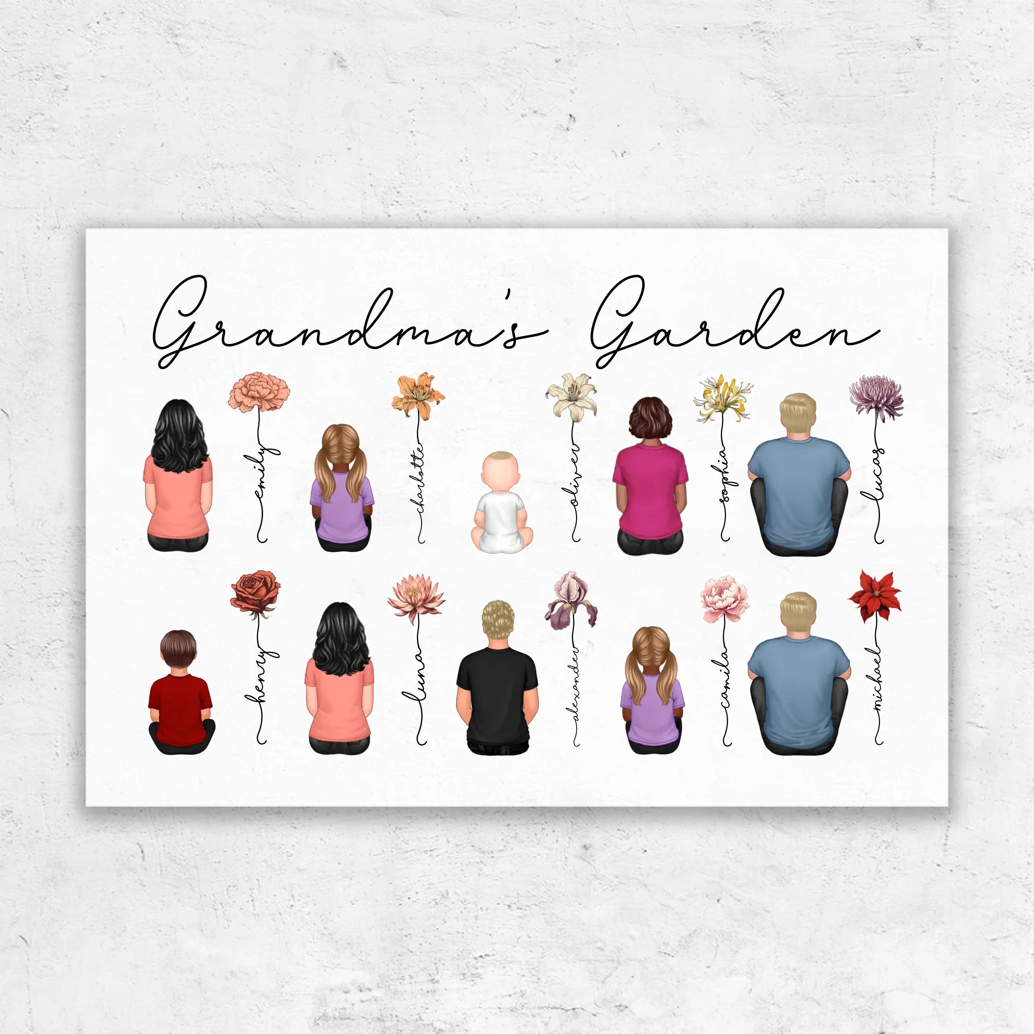 Personalized Canvas β Vintage Birth Month Flowers Garden