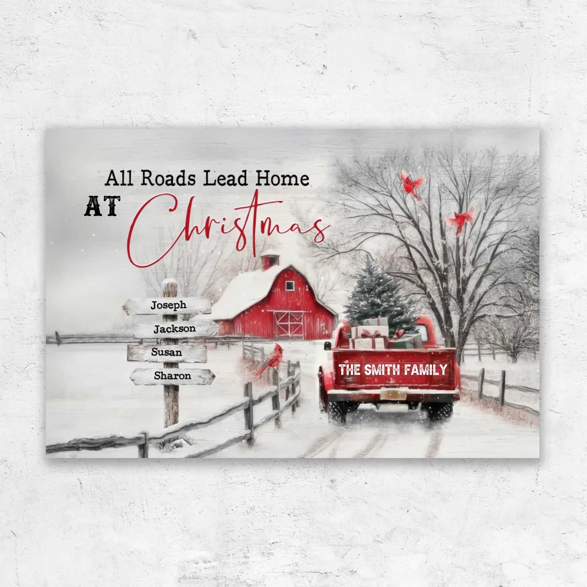 Personalized Canvas β All Roads Lead Home at Christmas