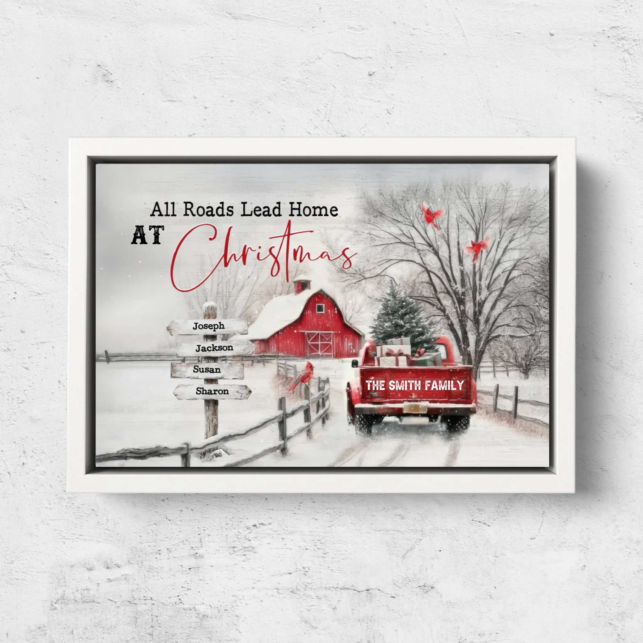 Personalized Canvas – All Roads Lead Home at Christmas