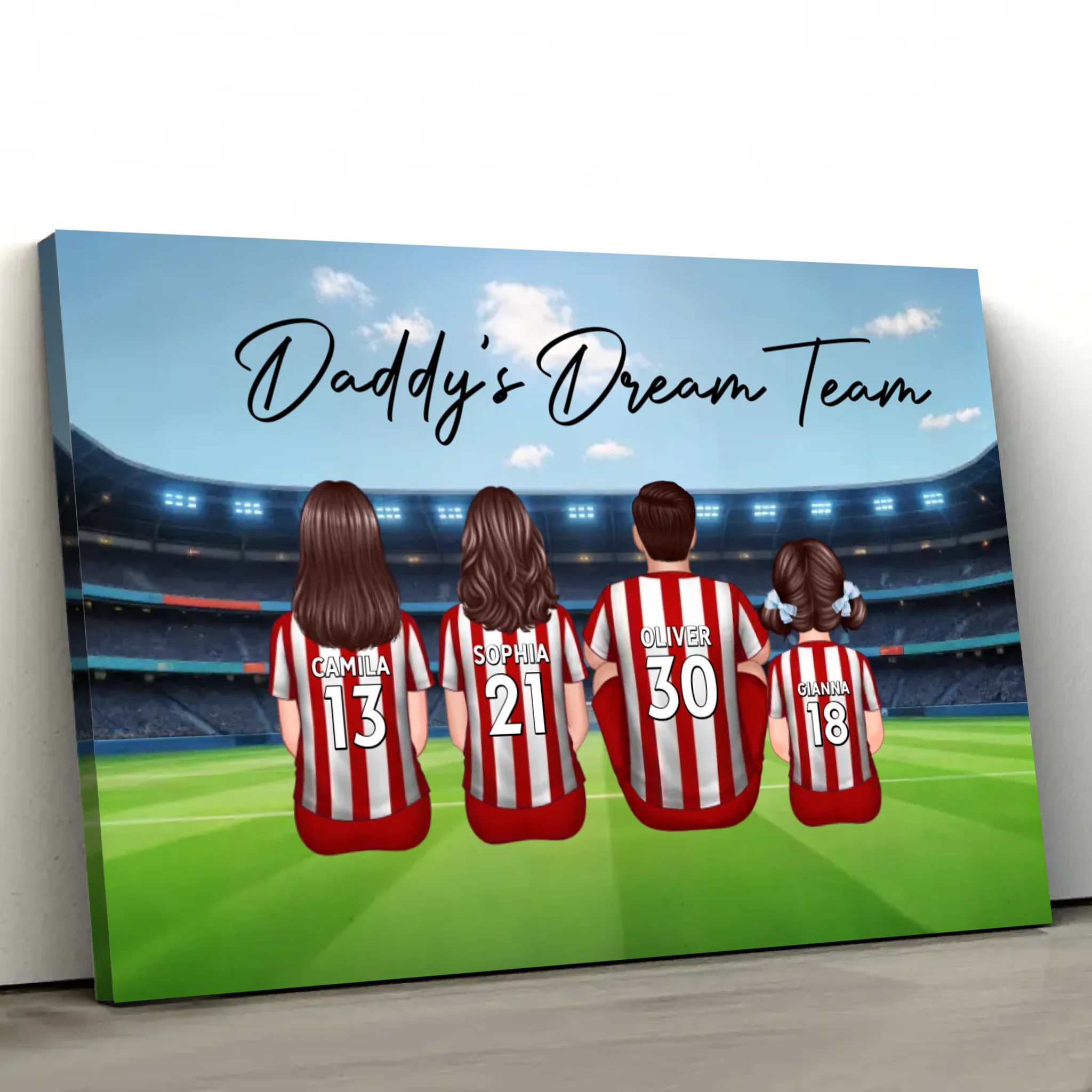 Personalized Canvas "Daddy's dream team – Soccer"
