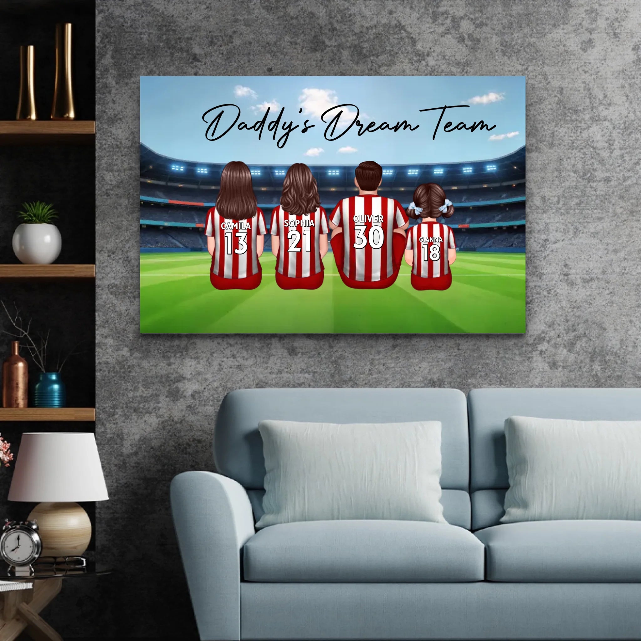 Personalized Canvas "Daddy's dream team – Soccer"