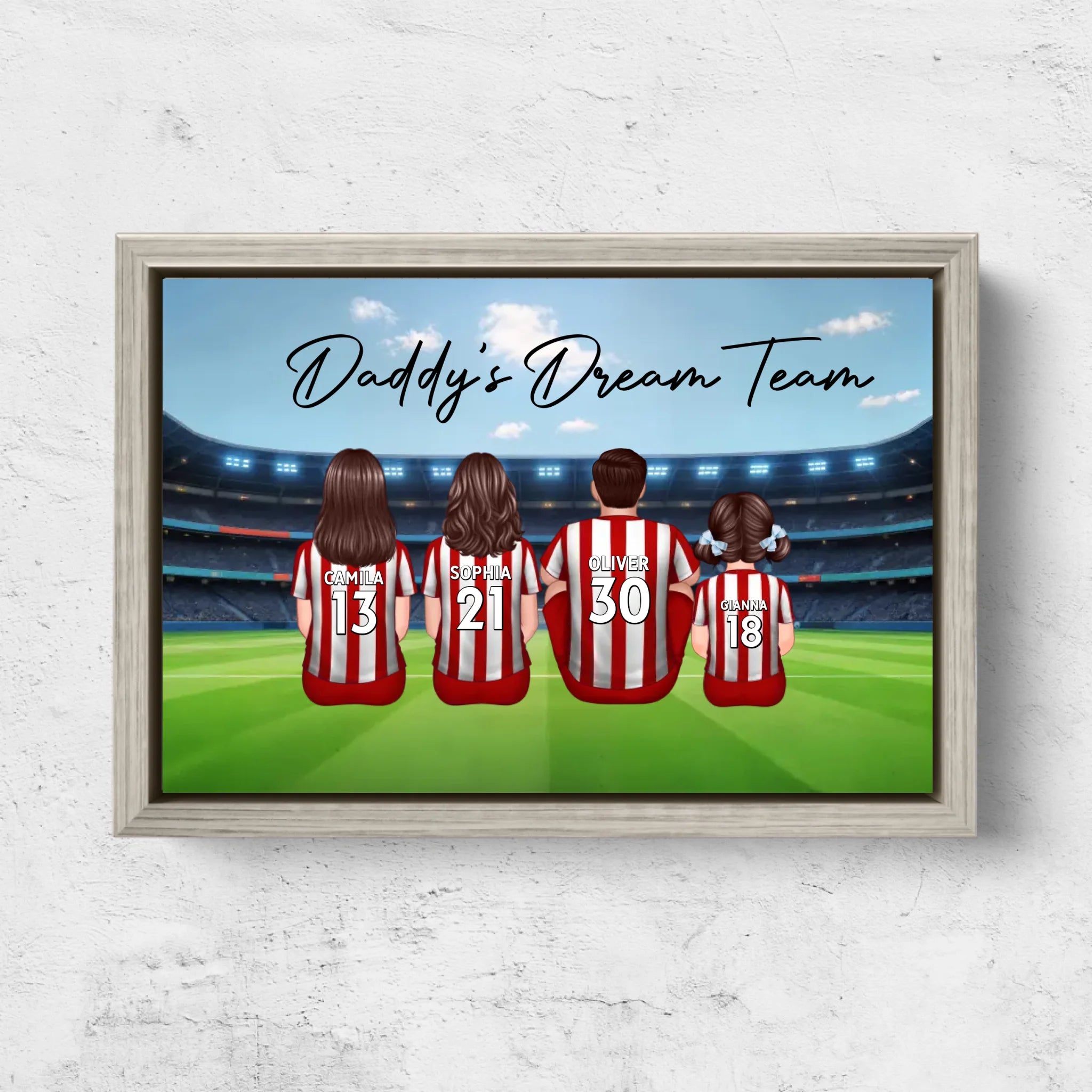 Personalized Canvas "Daddy's dream team – Soccer"