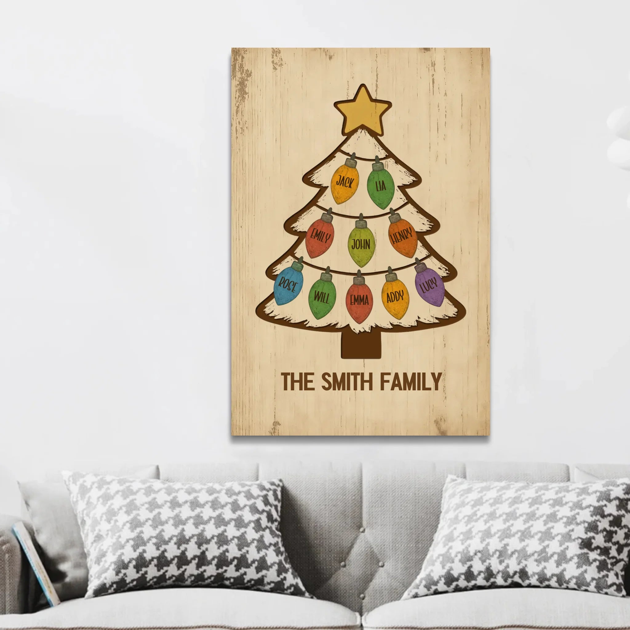 Personalized Canvas – Sparkle Name Christmas Tree