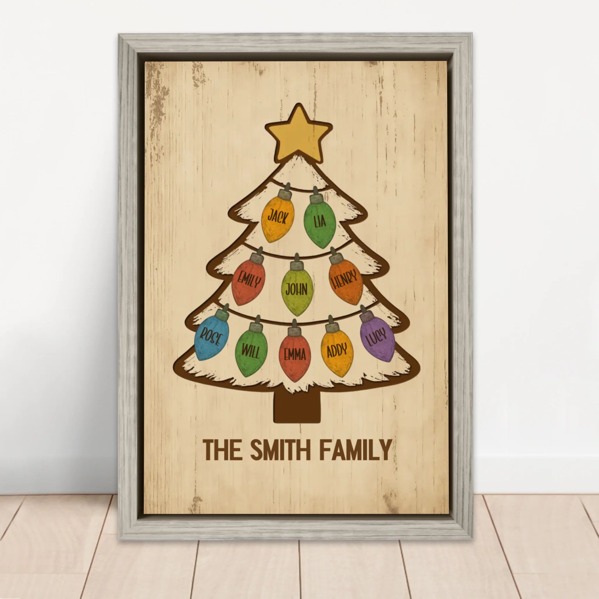Personalized Canvas – Sparkle Name Christmas Tree