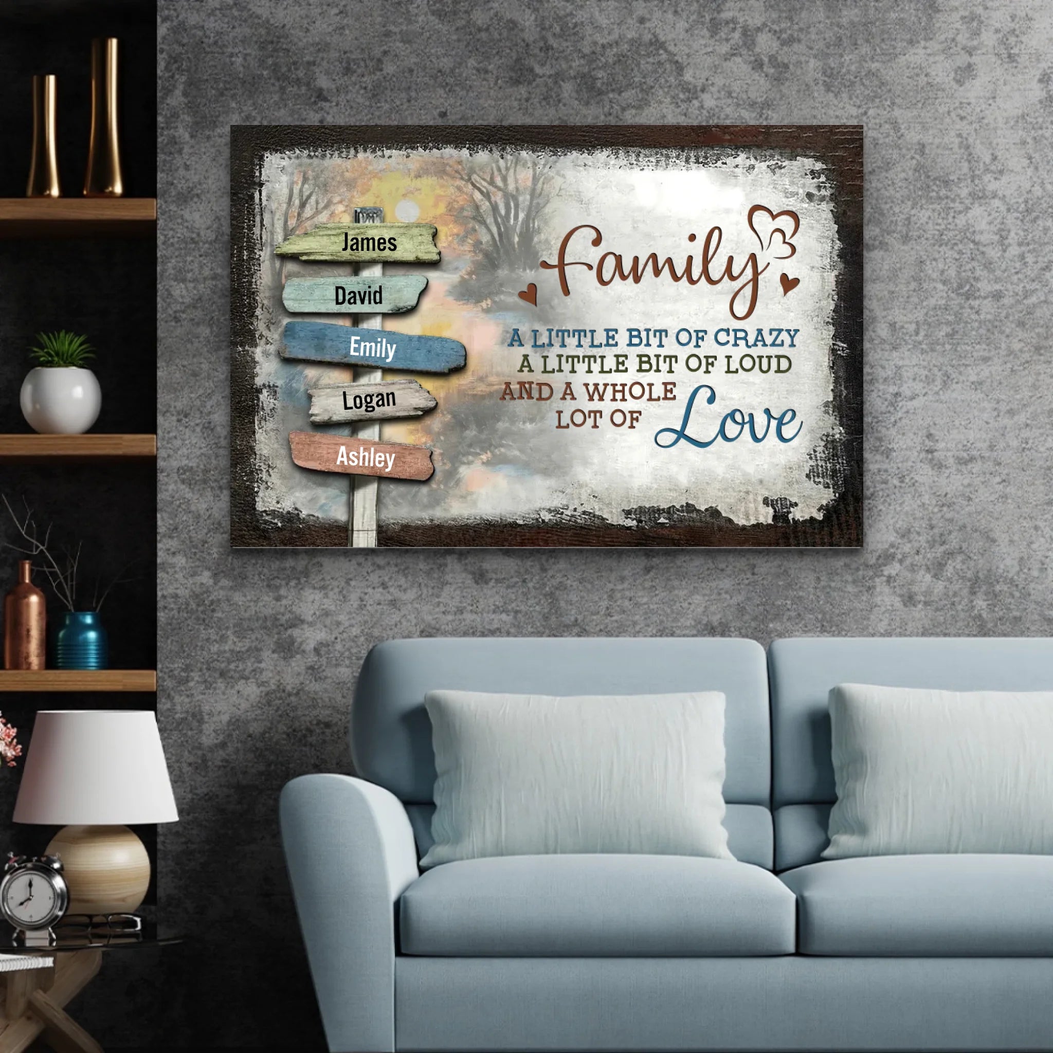 Personalized Canvas – Family Vintage Sunset