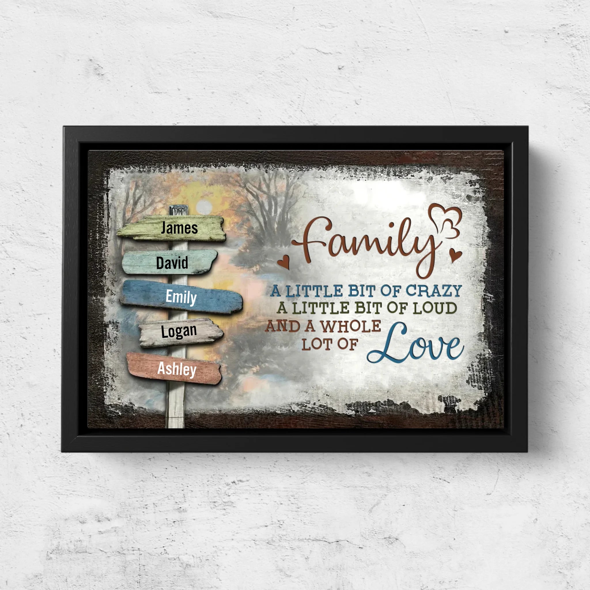 Personalized Canvas – Family Vintage Sunset