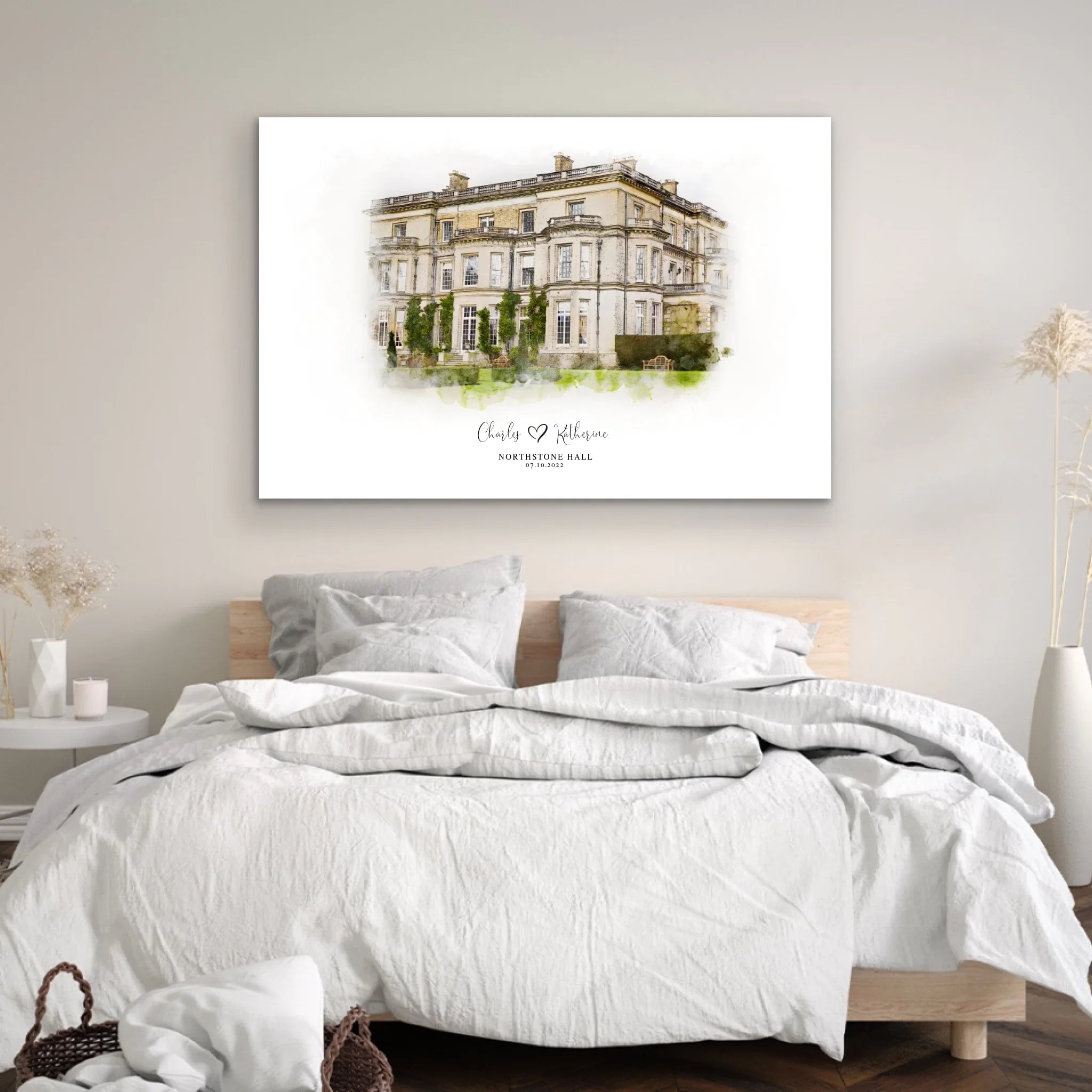 Personalized Canvas – Wedding Venue Sketch