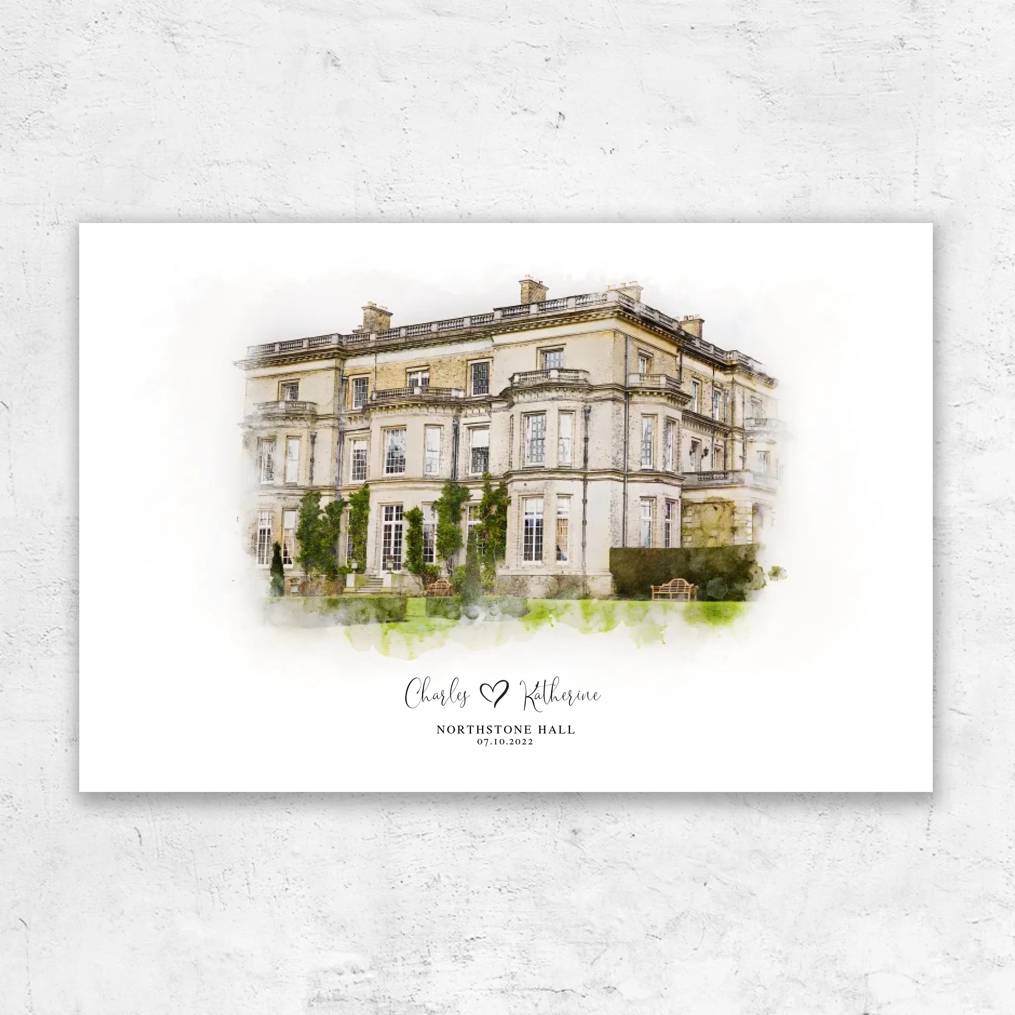 Personalized Canvas β Wedding Venue Sketch