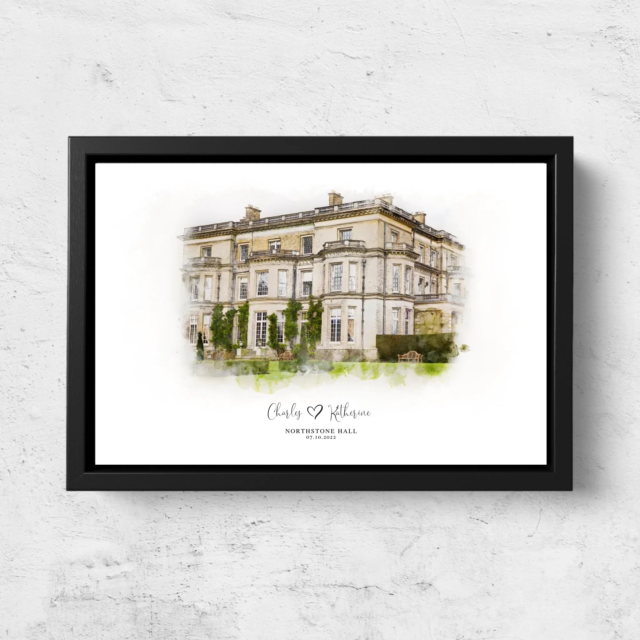 Personalized Canvas – Wedding Venue Sketch